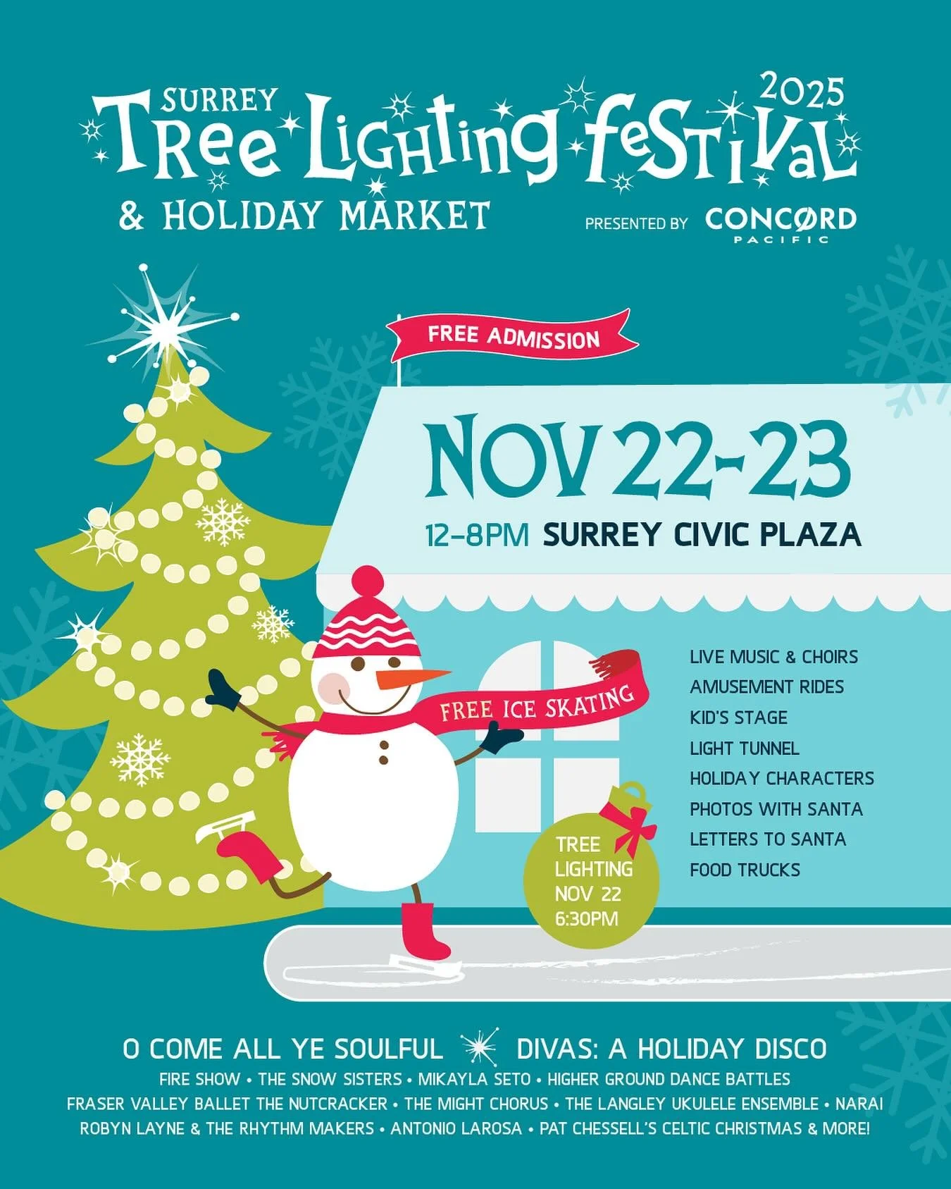 The Lena Shaw Music Clubs will be performing at the Surrey Tree Lighting Festival on Saturday November 22nd 🎄You can find us at the North Pole Stage inside City Hall from 12:30-1:00. Come cheer on our bands, choir, and soloists as we get in the holi