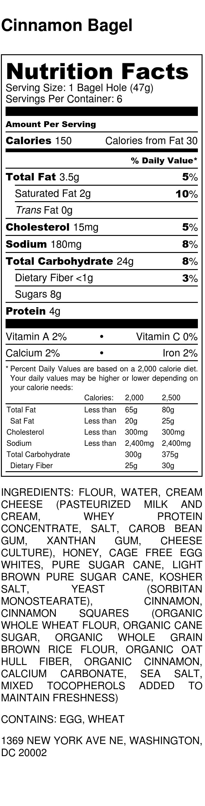 Cinnamon Bagel  - Nutrition Label.jpg