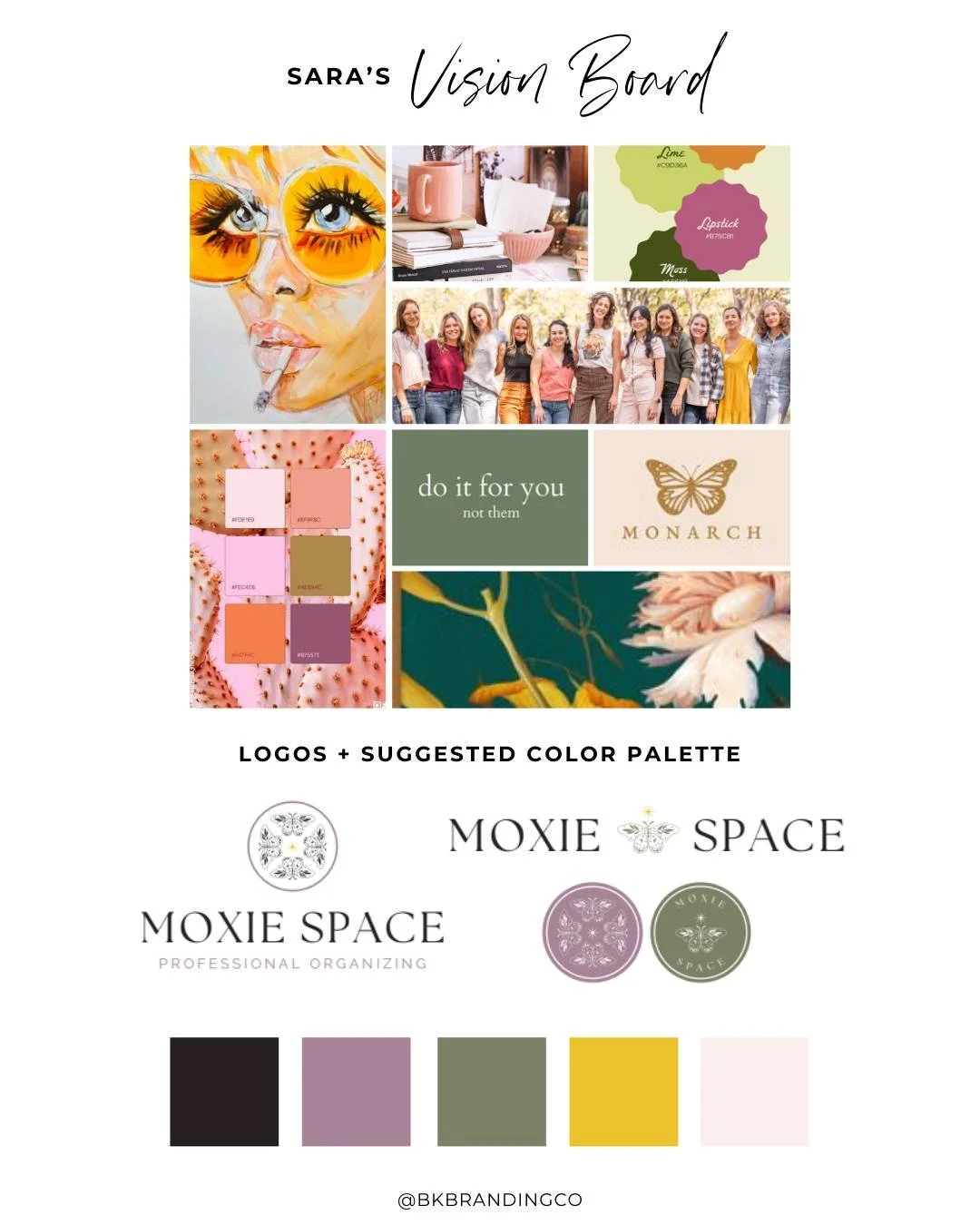 Your vision + my design expertise = branding magic! Here's how we transformed Sara&rsquo;s inspiration into a custom logo and a color palette that truly reflects her spunky brand. @moxiespaceorganizing