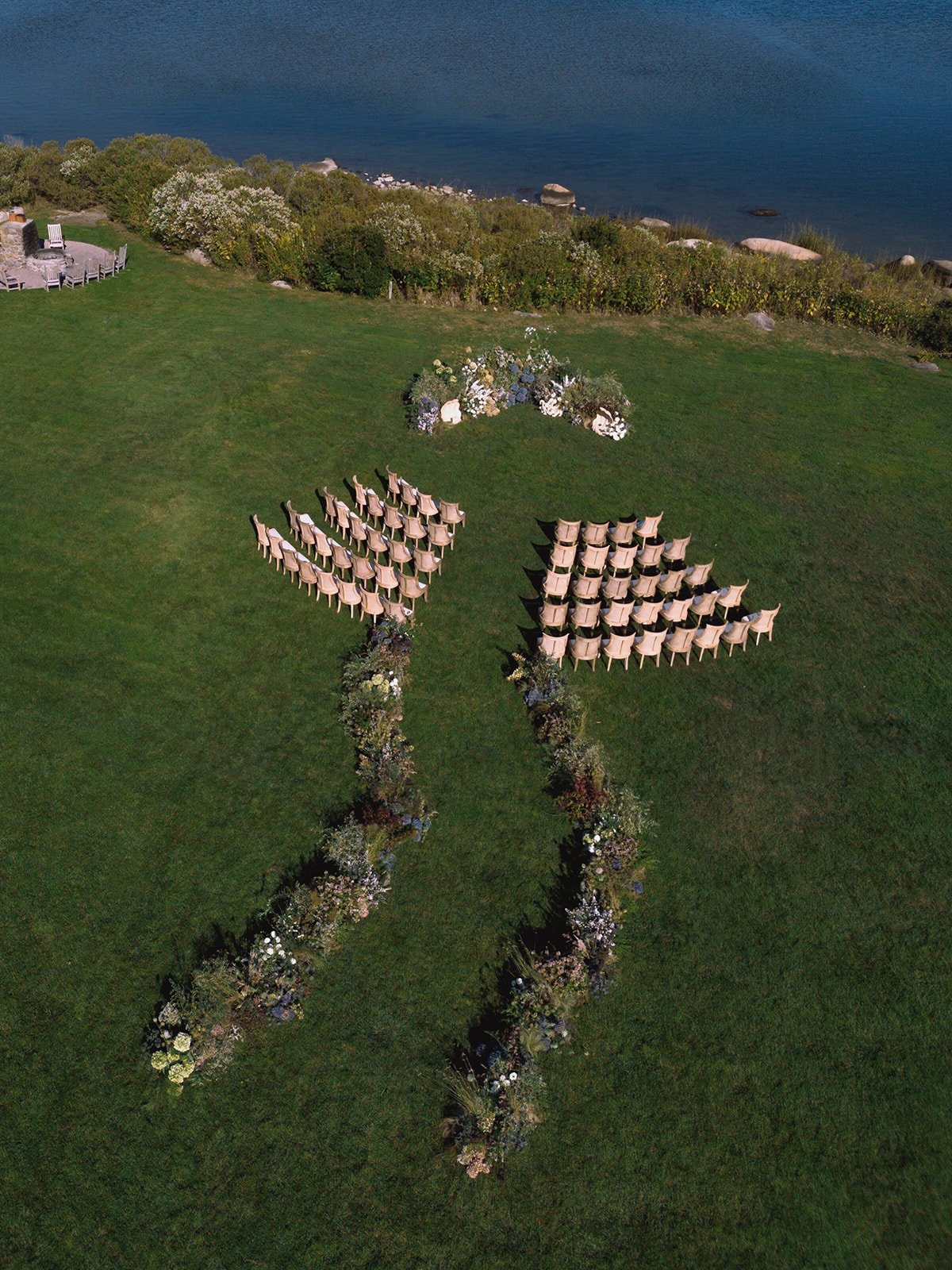 For their ceremony, Emma and Jeff Incorporated two large vintage wooden shells originally intended for an Italian dining table base that they plan to use in their home.

&ldquo;We loved the idea of beginning our married life between them the same way