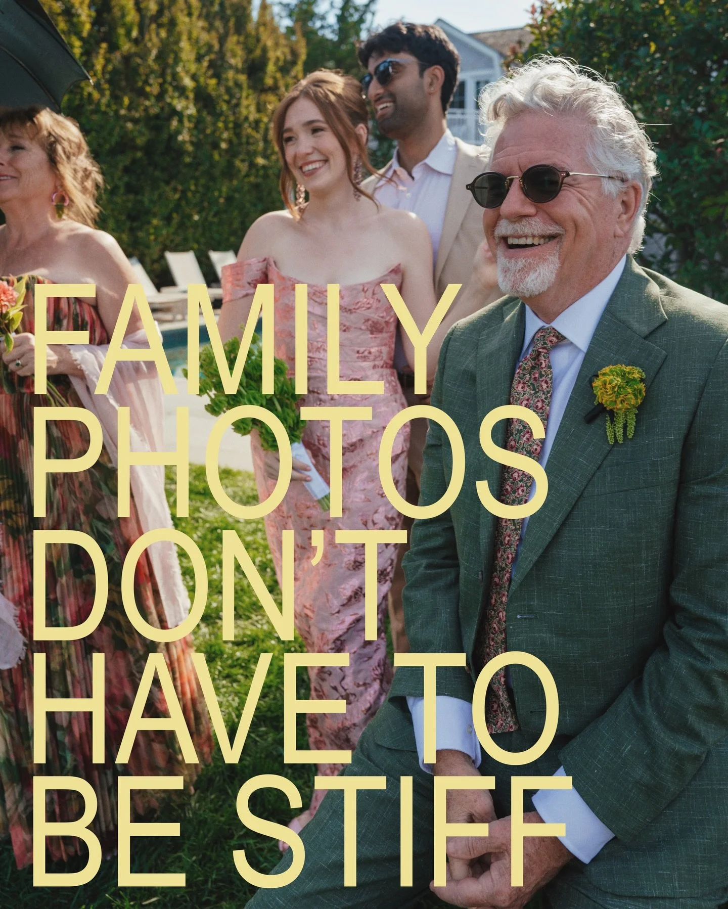 Somewhere along the way it became mainstream to write a huge long list of all your family members, come up with dozens of different combinations and set aside a chunk of time on your wedding day to stand in a stiff straight line. 

But it&rsquo;s you