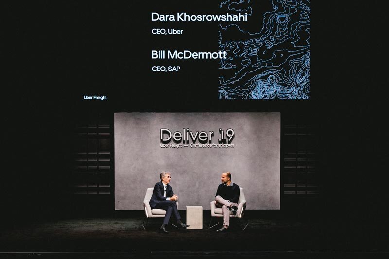 Dara Khosrowshahi Ceo Uber and Bill McDermott Ceo SAP at Uber Deliver 19