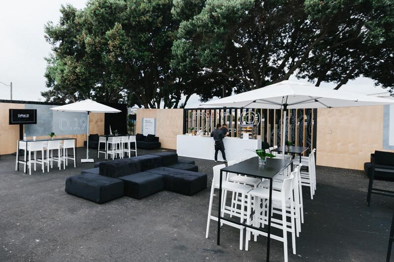 Outdoor lounge for event attendees