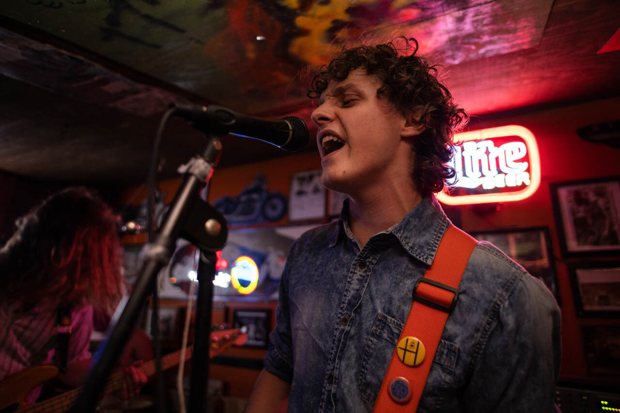  Dunlap screams the vocals to a Gorilla Party song at The Smiling Skull on Thursday, November 21, 2019. 