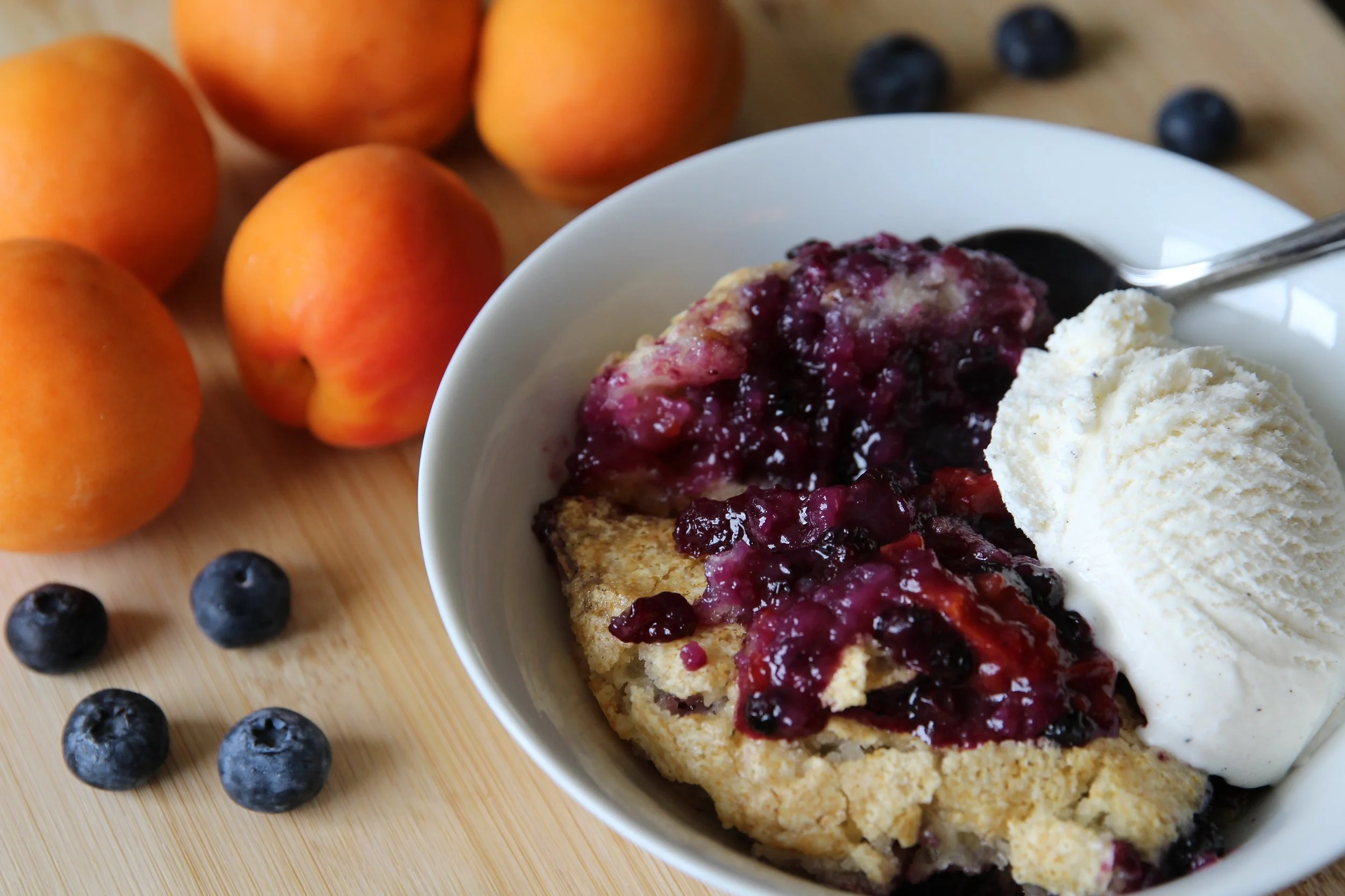 Blueberry Apricot Cobbler