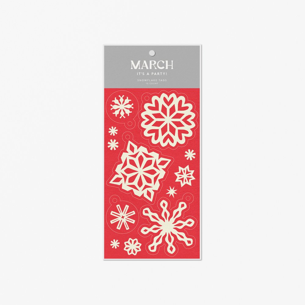 Snowflake Holiday Gift Tags — March Party Goods
