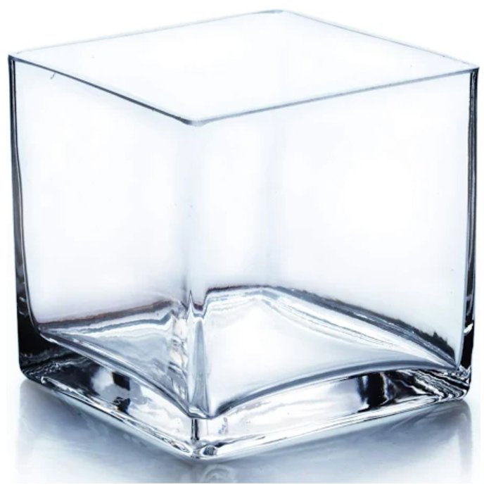 4" CLEAR GLASS CUBE VASE