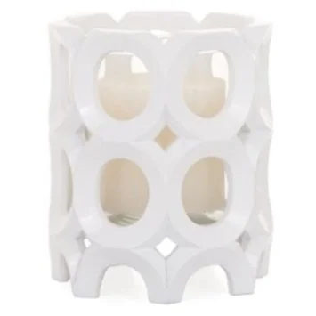 WHITE DECO RING HURRICANE 6"