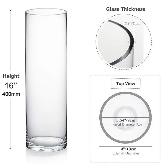MARINA THICK GLASS CYLINDER VASE 4"-16"