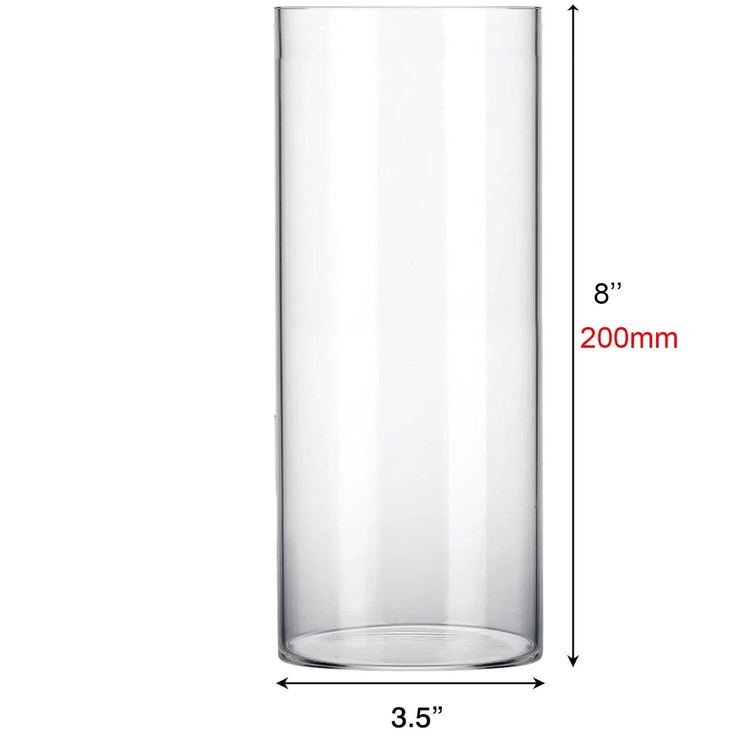 TEMPERED GLASS CYLINDER VASE 3.5"-8''