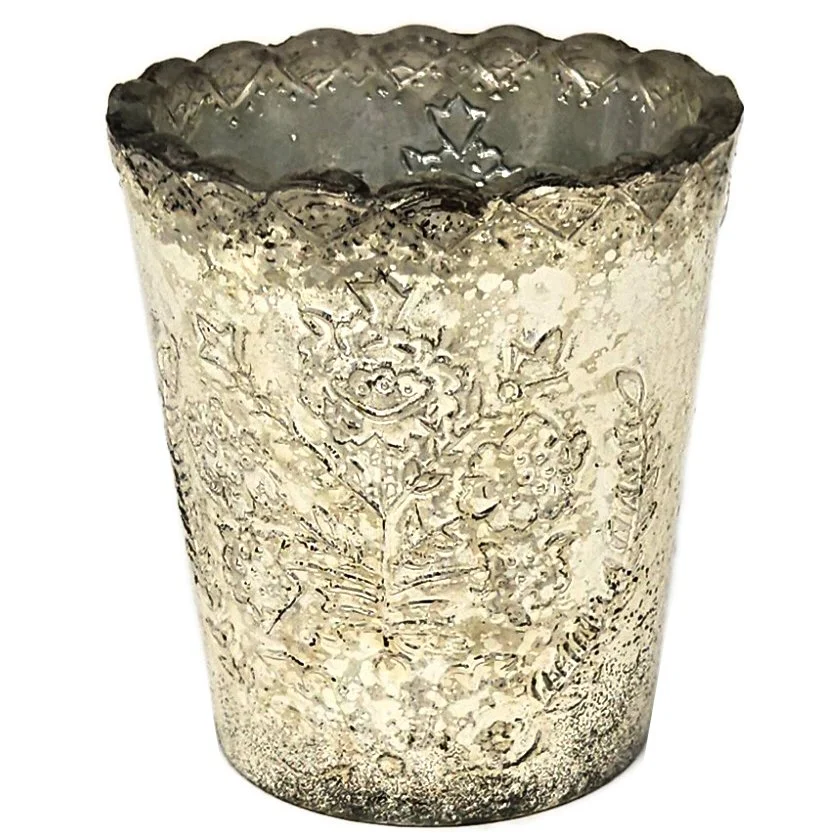 SNOW FROST SILVER GLASS VOTIVE SCU.105