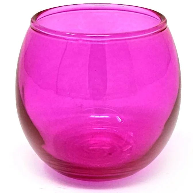 FUCHSIA OVAL GLASS VOTIVE SCU.96