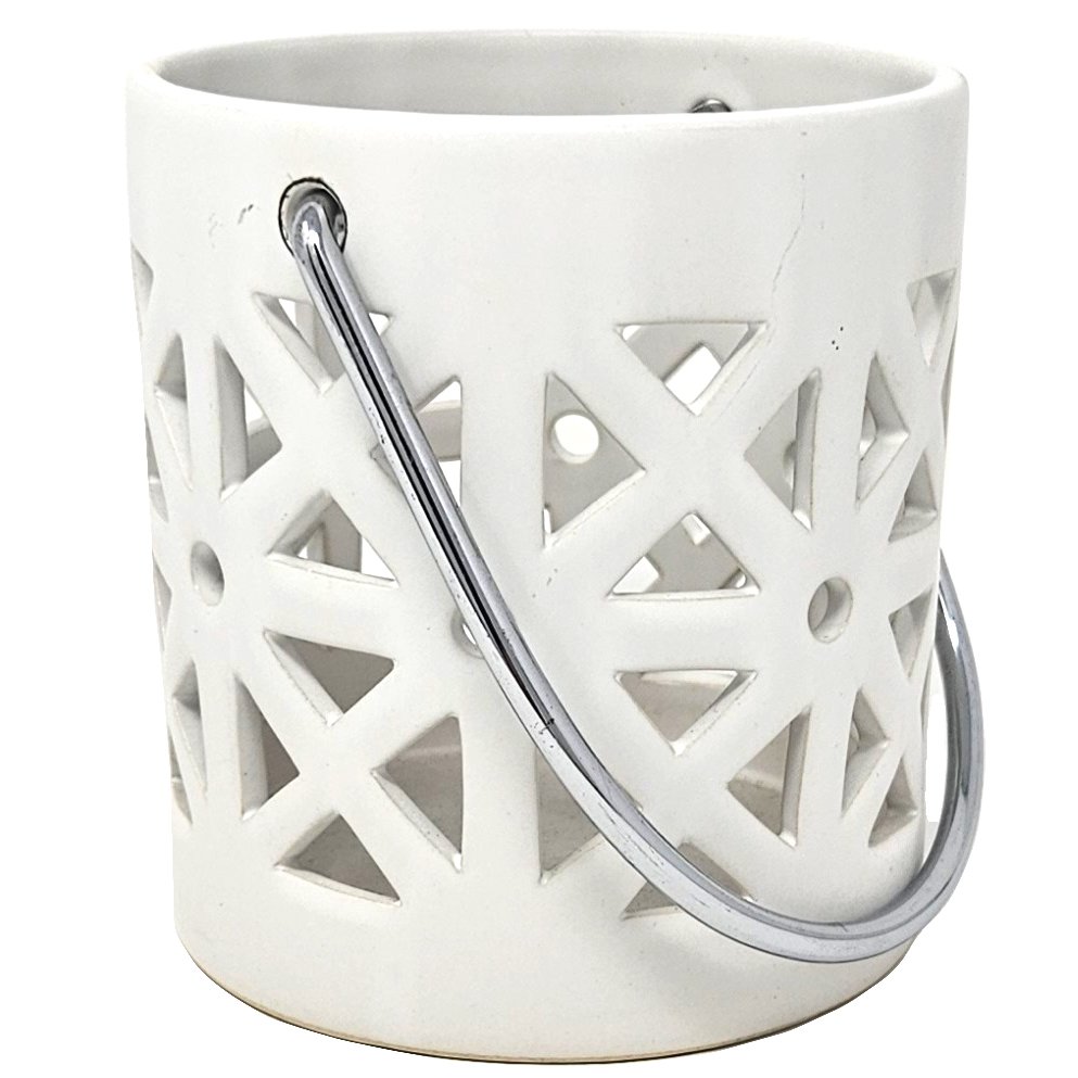 WHITE CUT OUT LANTERN - SMALL