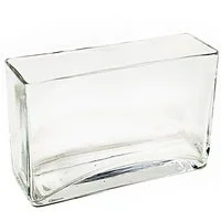 CLEAR THICK GLASS RECTANGULAR VASE 4.25"