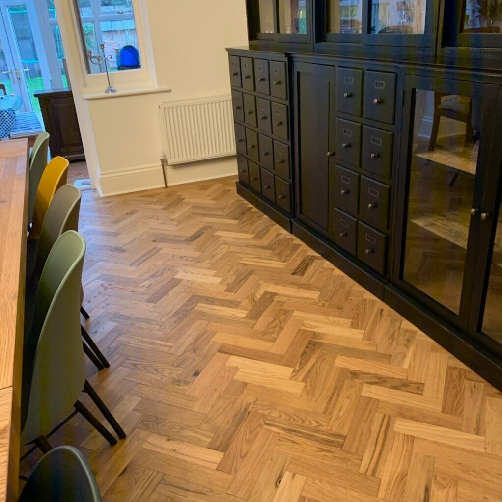 Boen wood floor laid in parquet deisgn