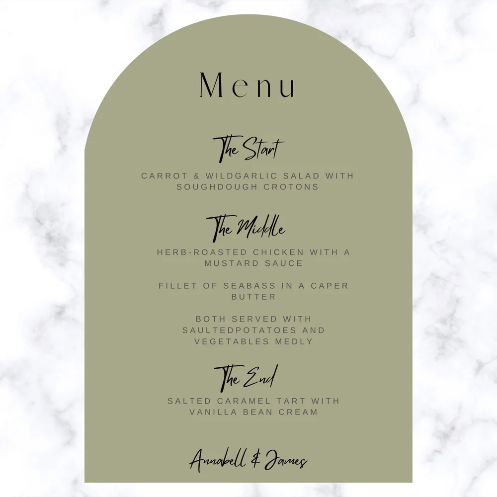 Wedding menu dimensions 60 photos - Vianawedding.com