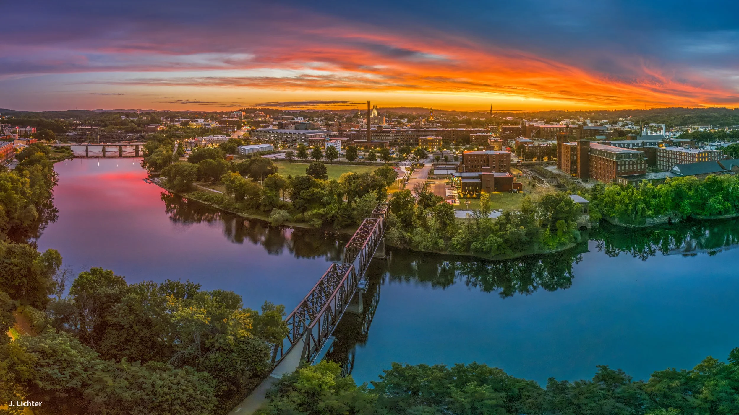 Androscoggin River at Lewiston-Auburn, Maine.