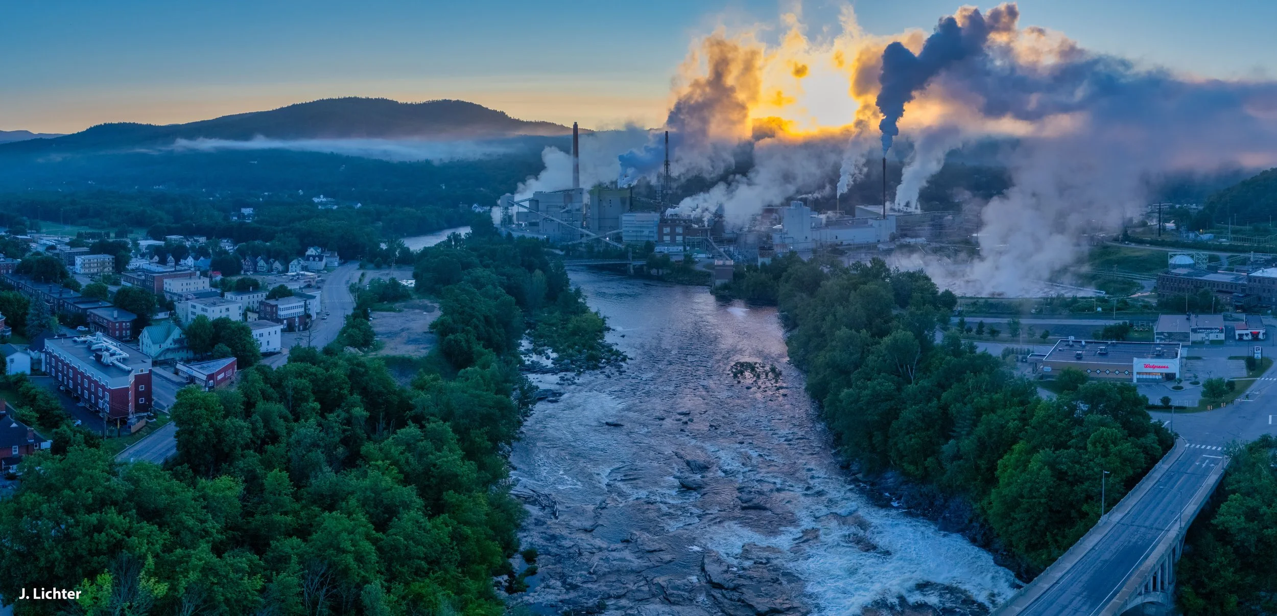 Paper mill on the Androscoggin River.  Rumford, Maine.