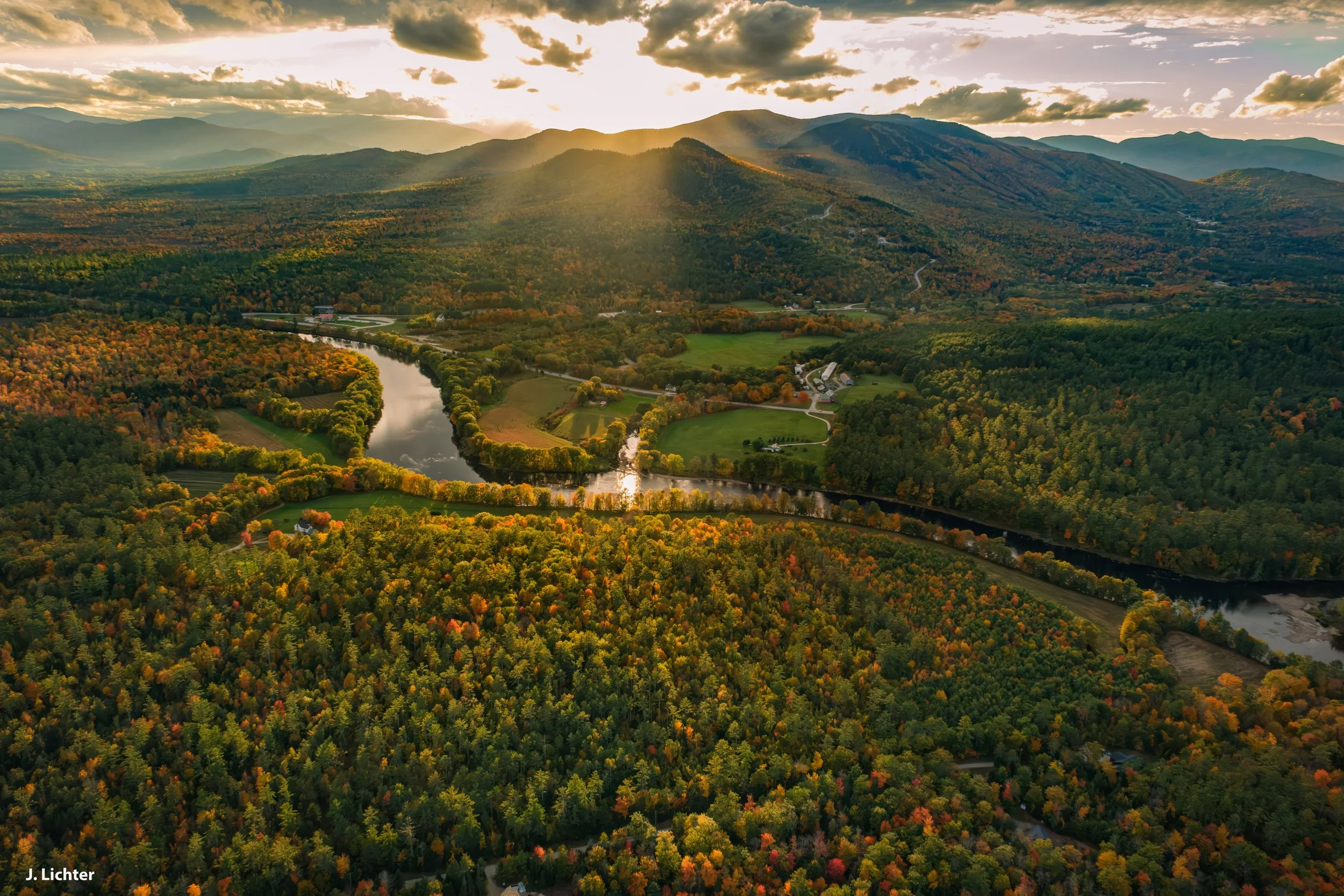Sunset.  West of Rumford, Maine.