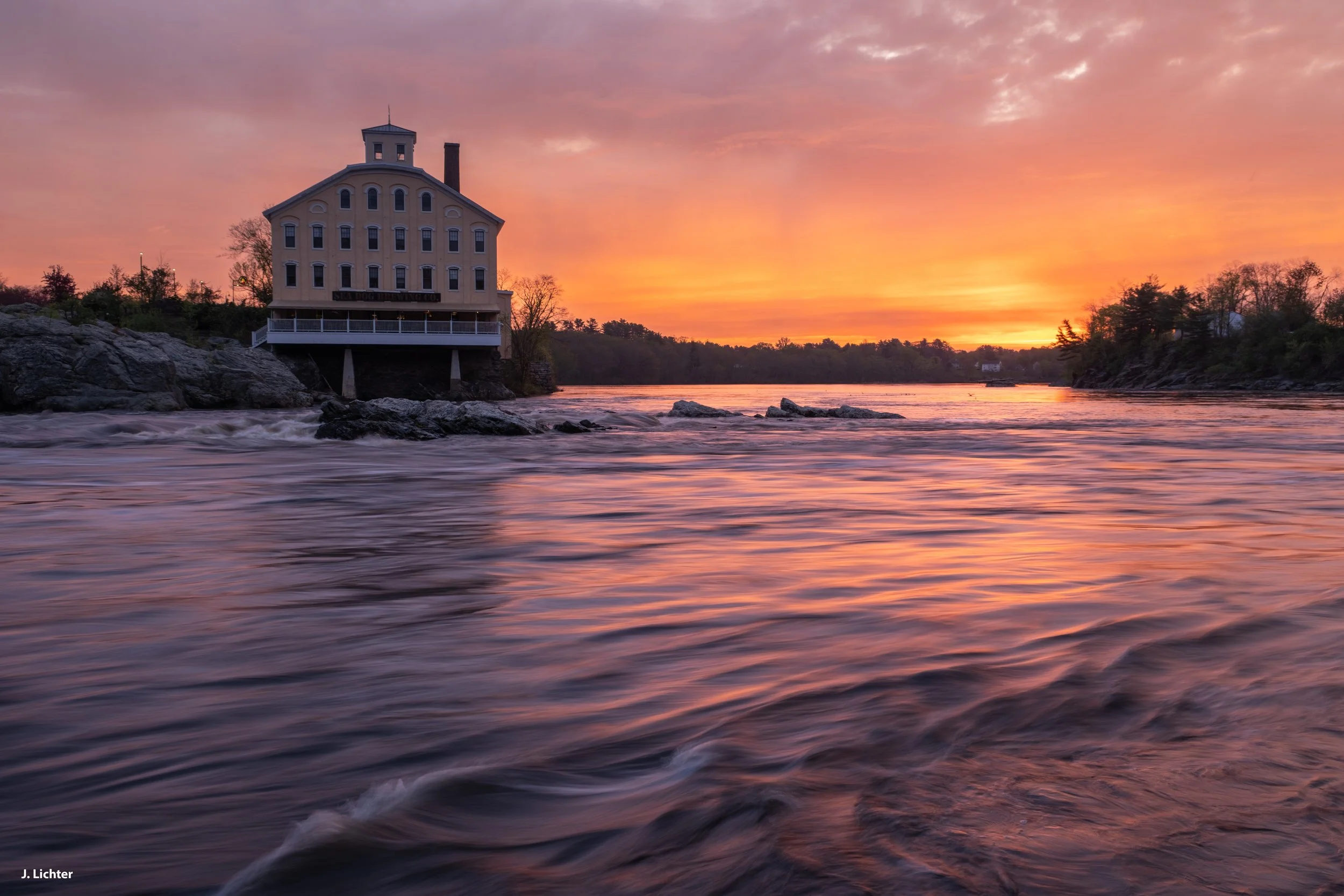 The Androscoggin River at Brunswick-Topsham, Maine.