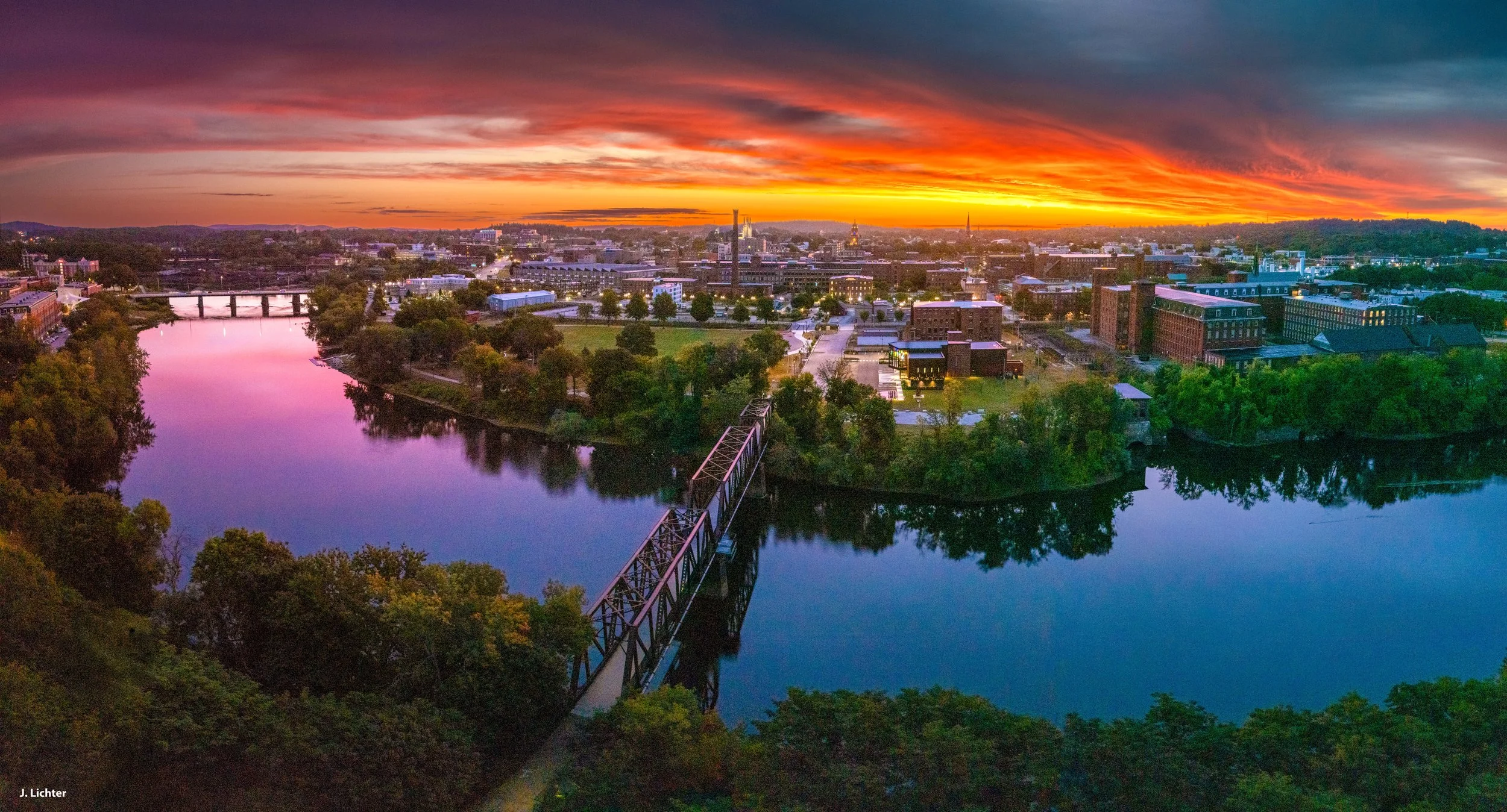 Androscoggin River at Lewiston-Auburn, Maine.