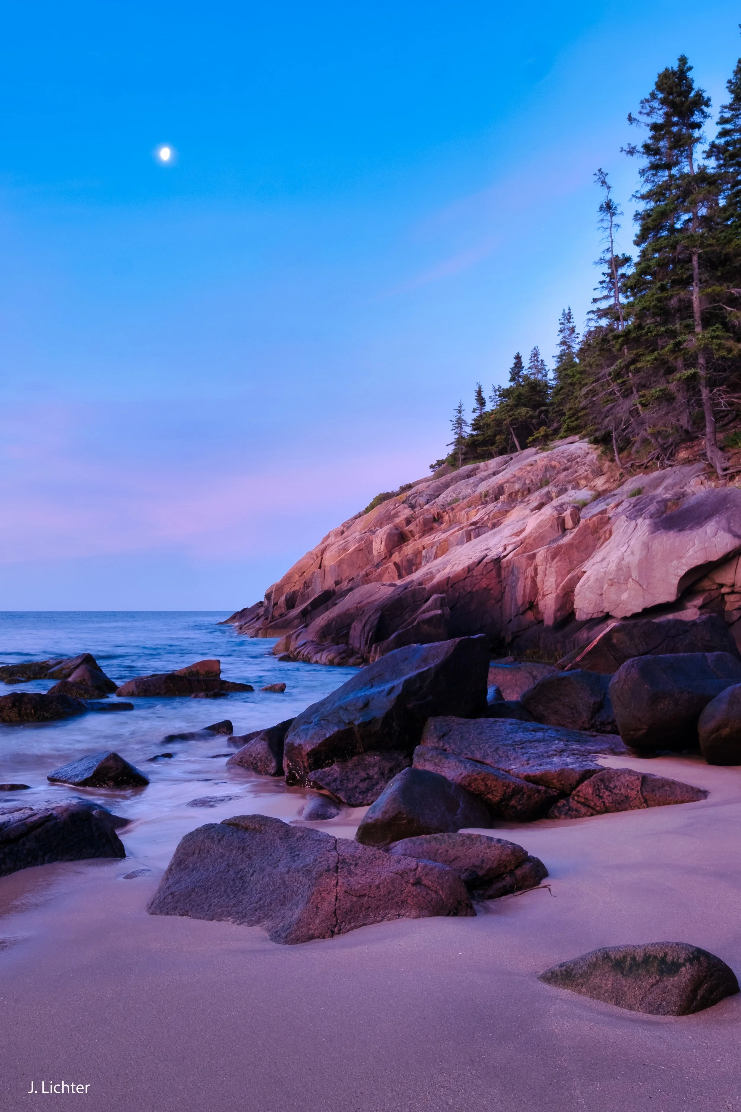 Sand beach.  Acadia National Park.  Mount Desert Island.  Maine.