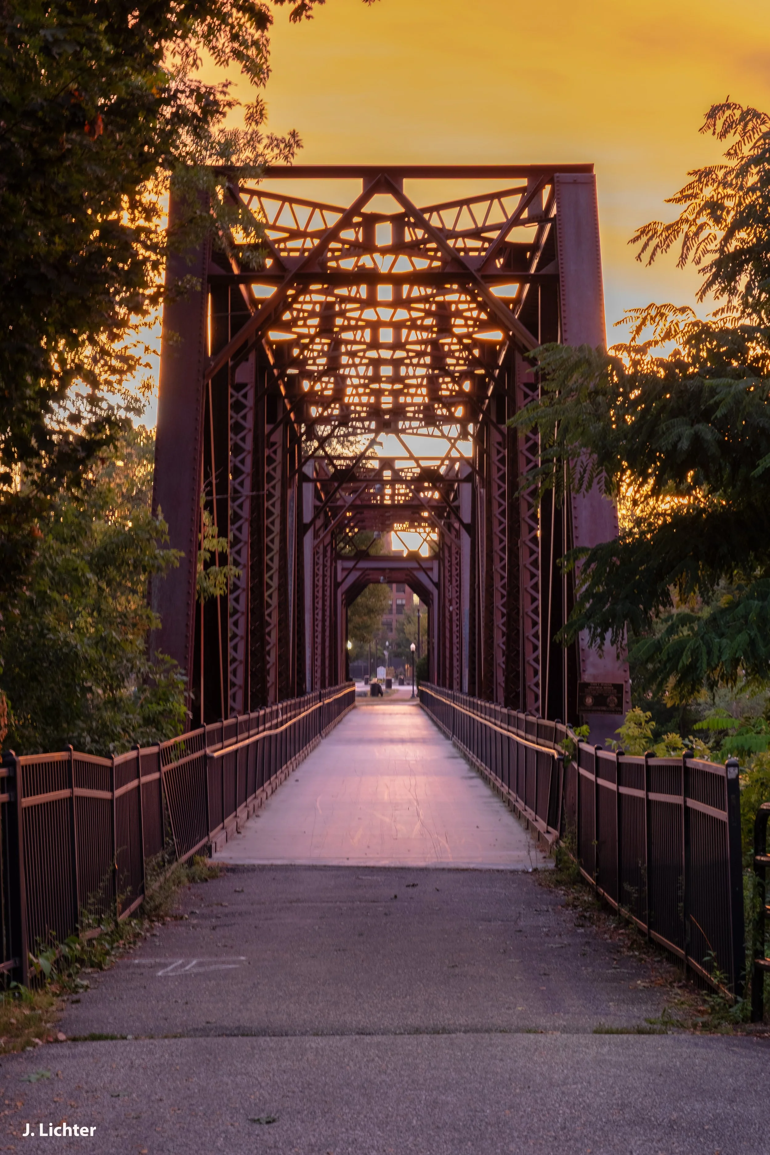 Riverwalk bridge.  Lewiston-Auburn, Maine.