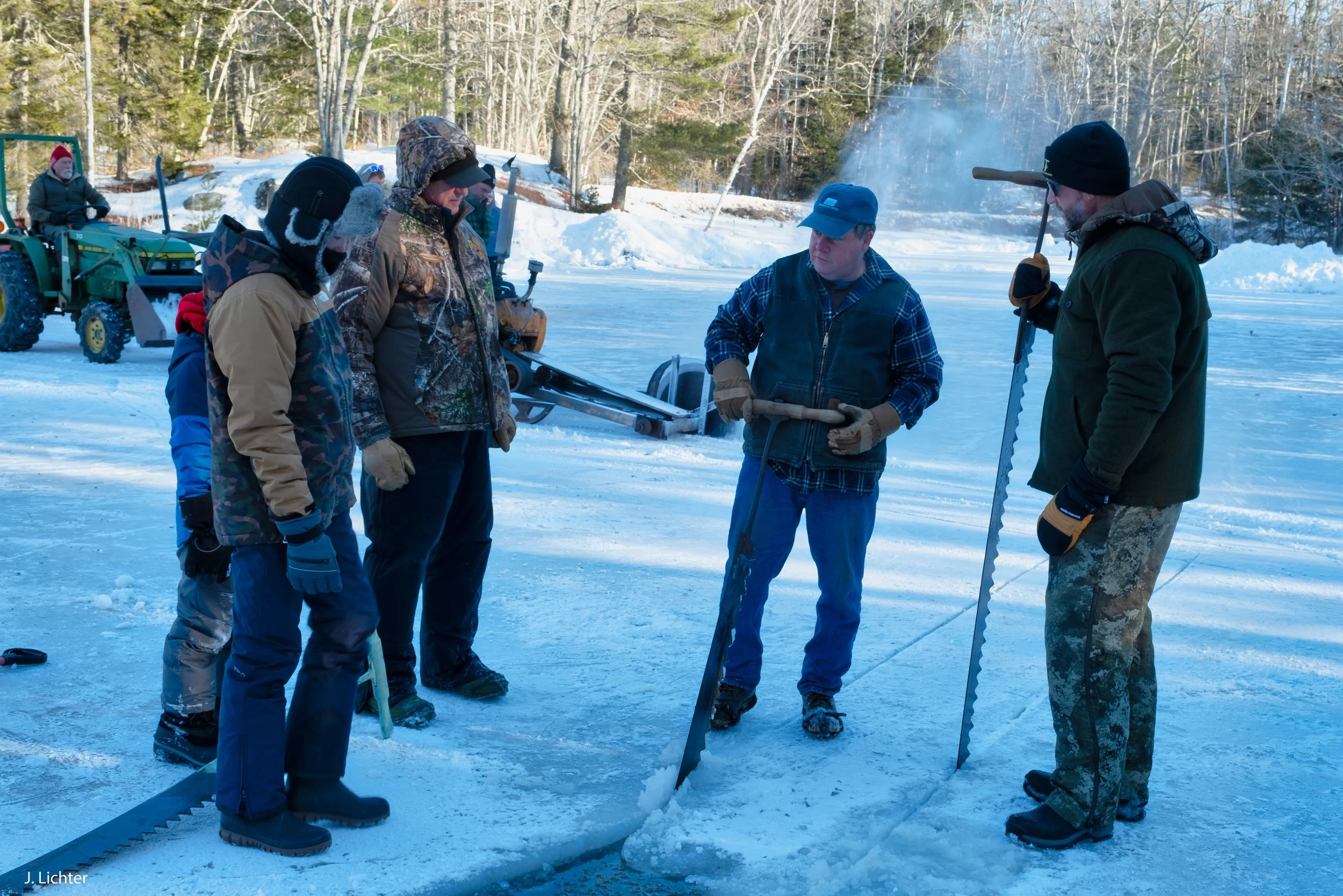 Ice Harvest.  West Bristol, Maine.