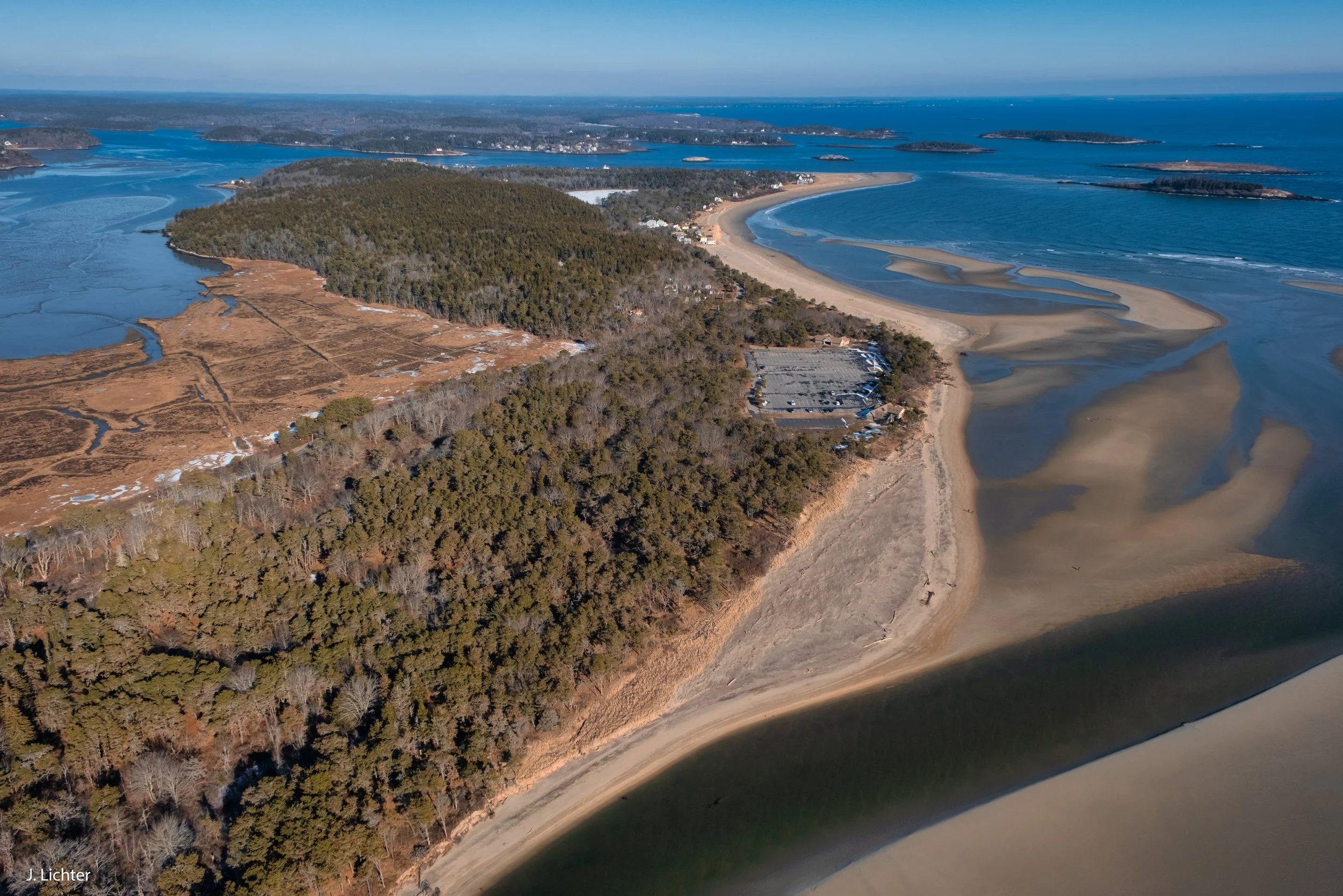 Popham Beach and Atkins Bay.  Phippsburg, Maine.