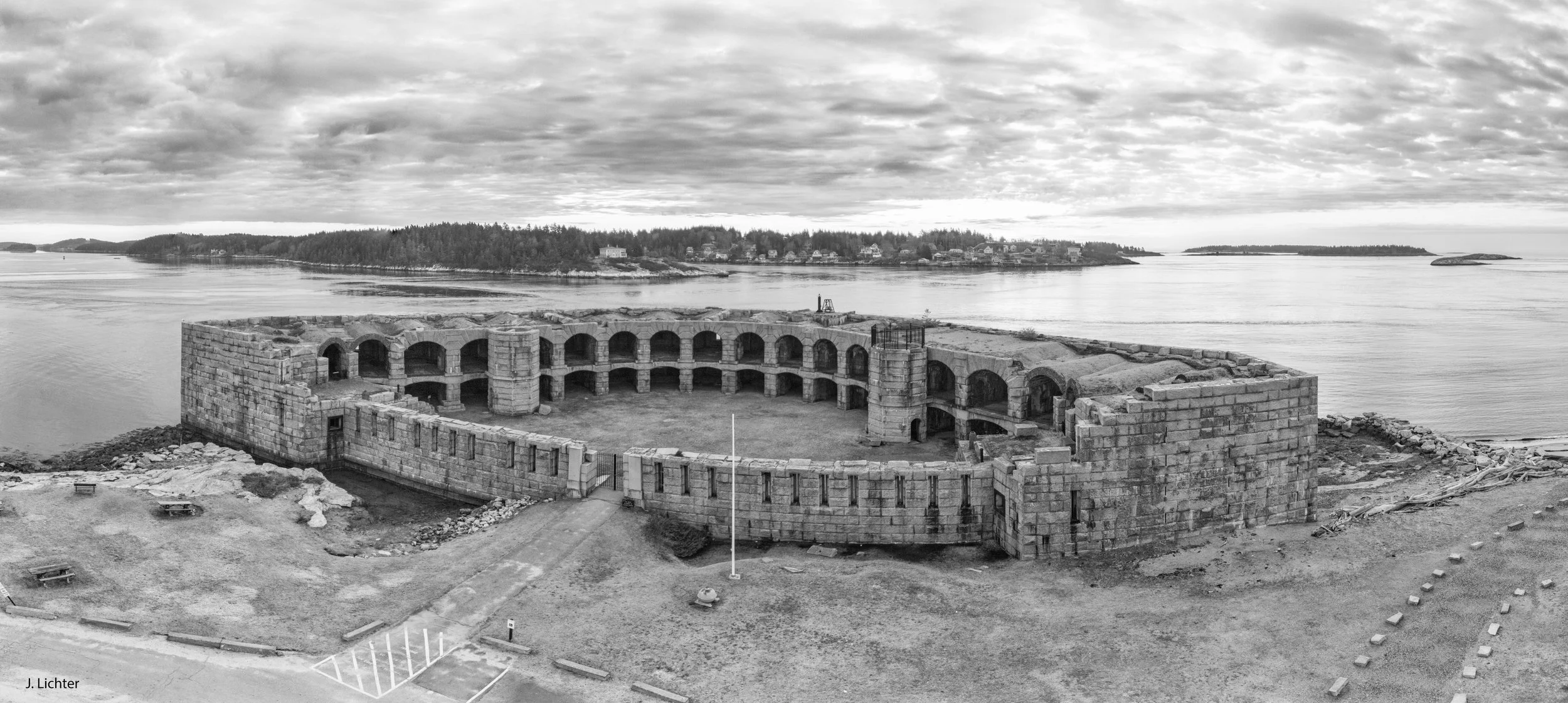 Fort Popham.  Kennebec River.  Phippsburg, Maine.
