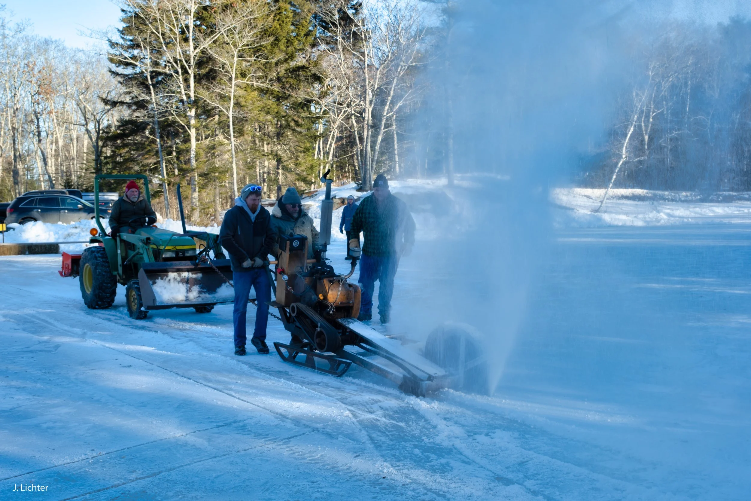 Ice harvest.  West Bristol, Maine.