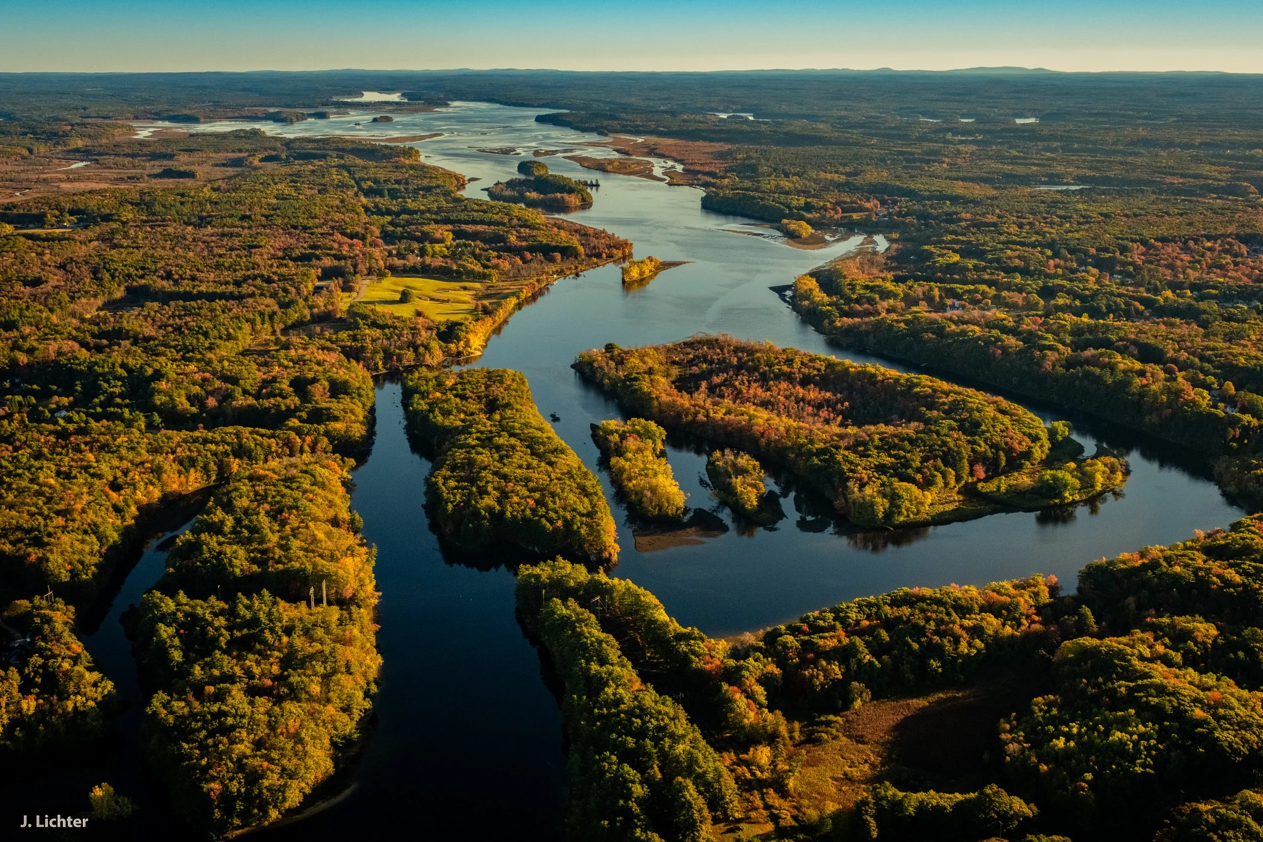 Lower Androscoggin River and Merrymeeting Bay.  Brunswick, Maine.