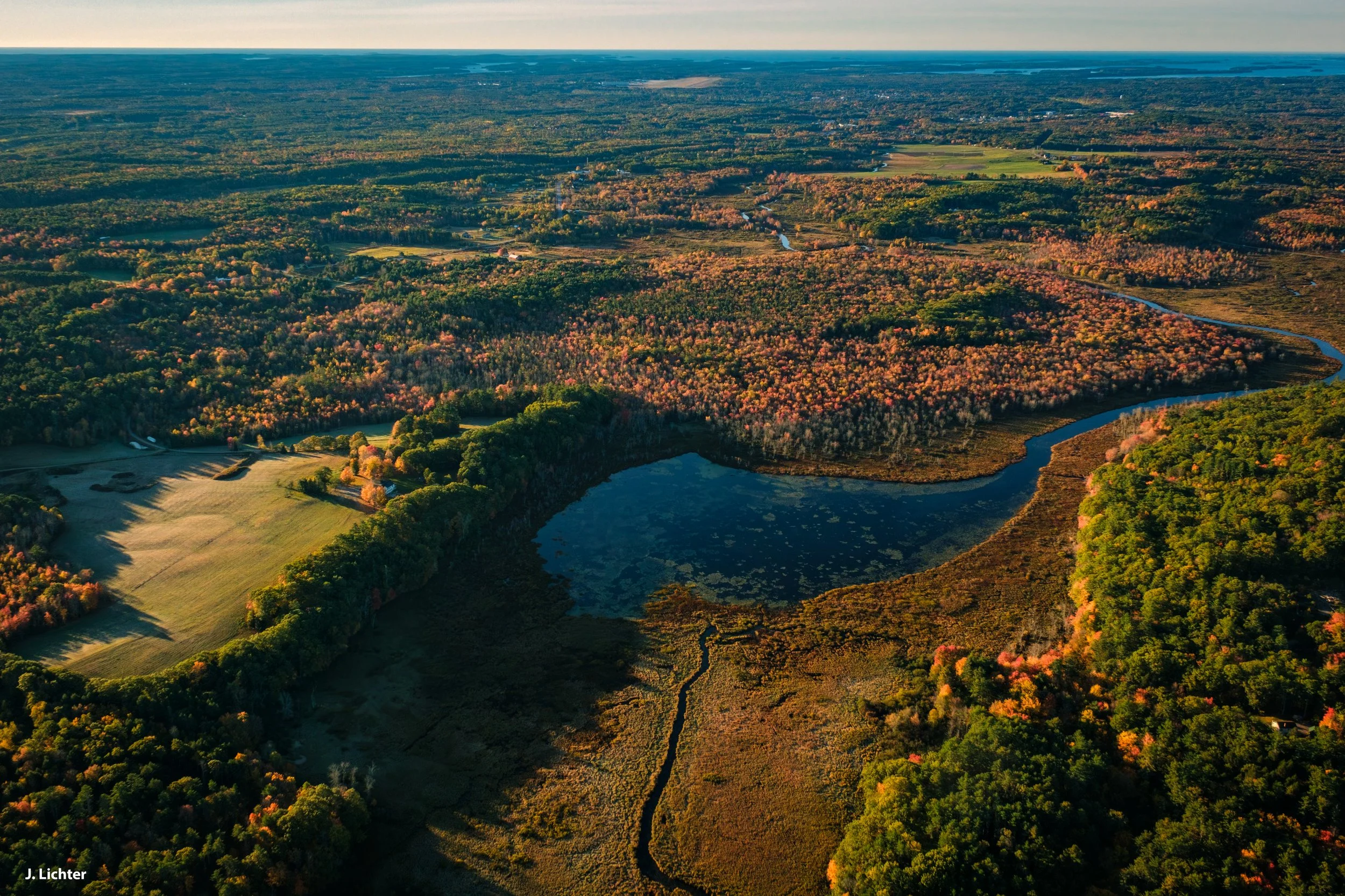 Bradley Pond and Cathance River.  Topsham, Maine.