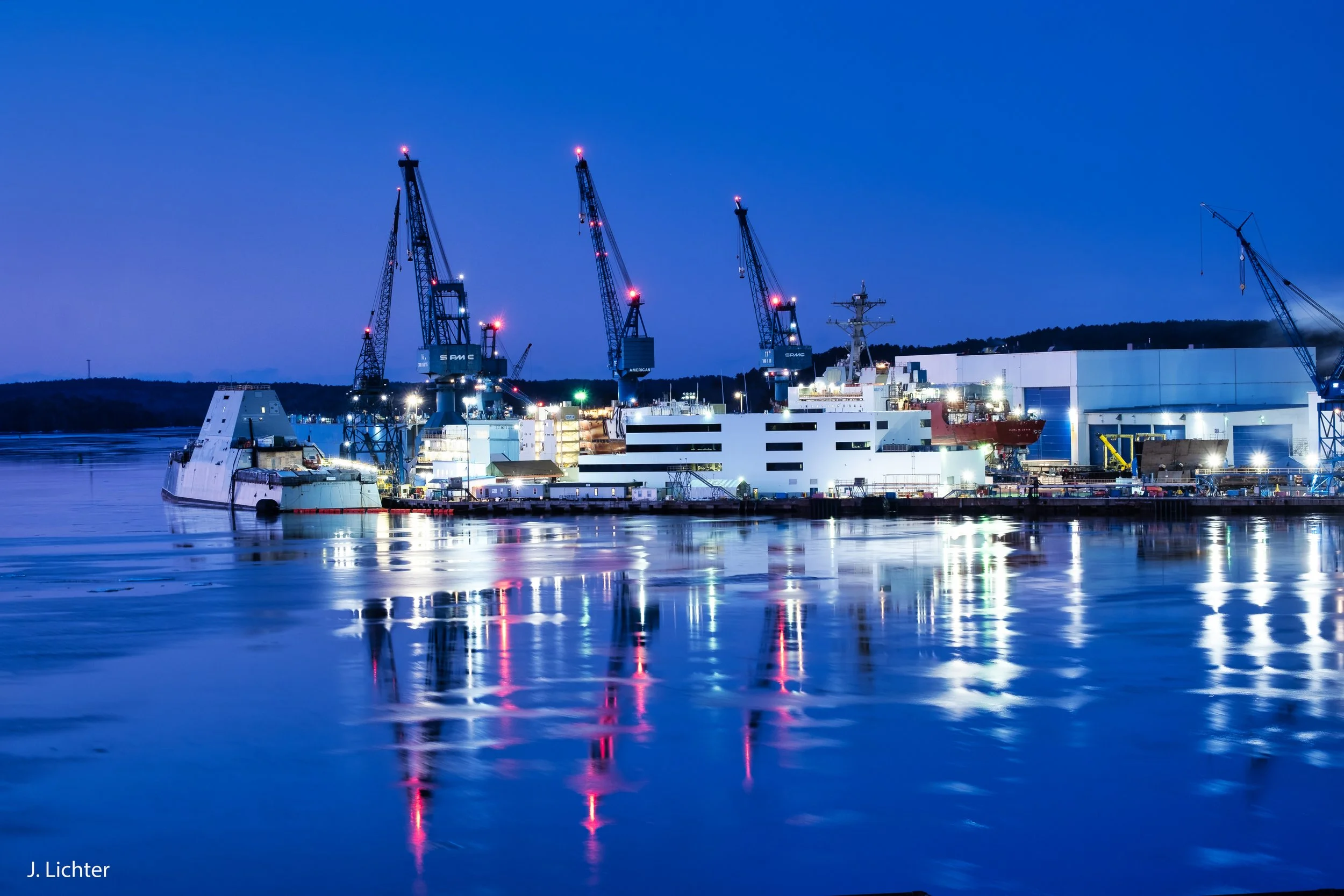 Bath Iron Works.  Naval shipyard.  Bath, Maine.