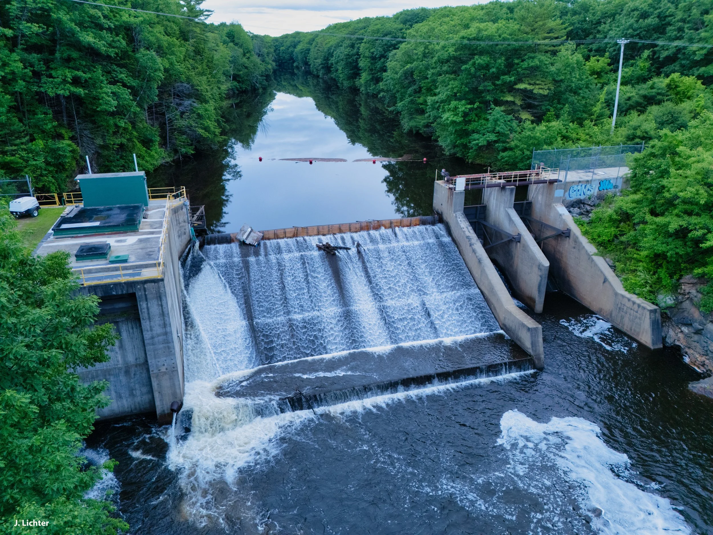 Dam on Little Androscoggin.  Auburn, Maine.