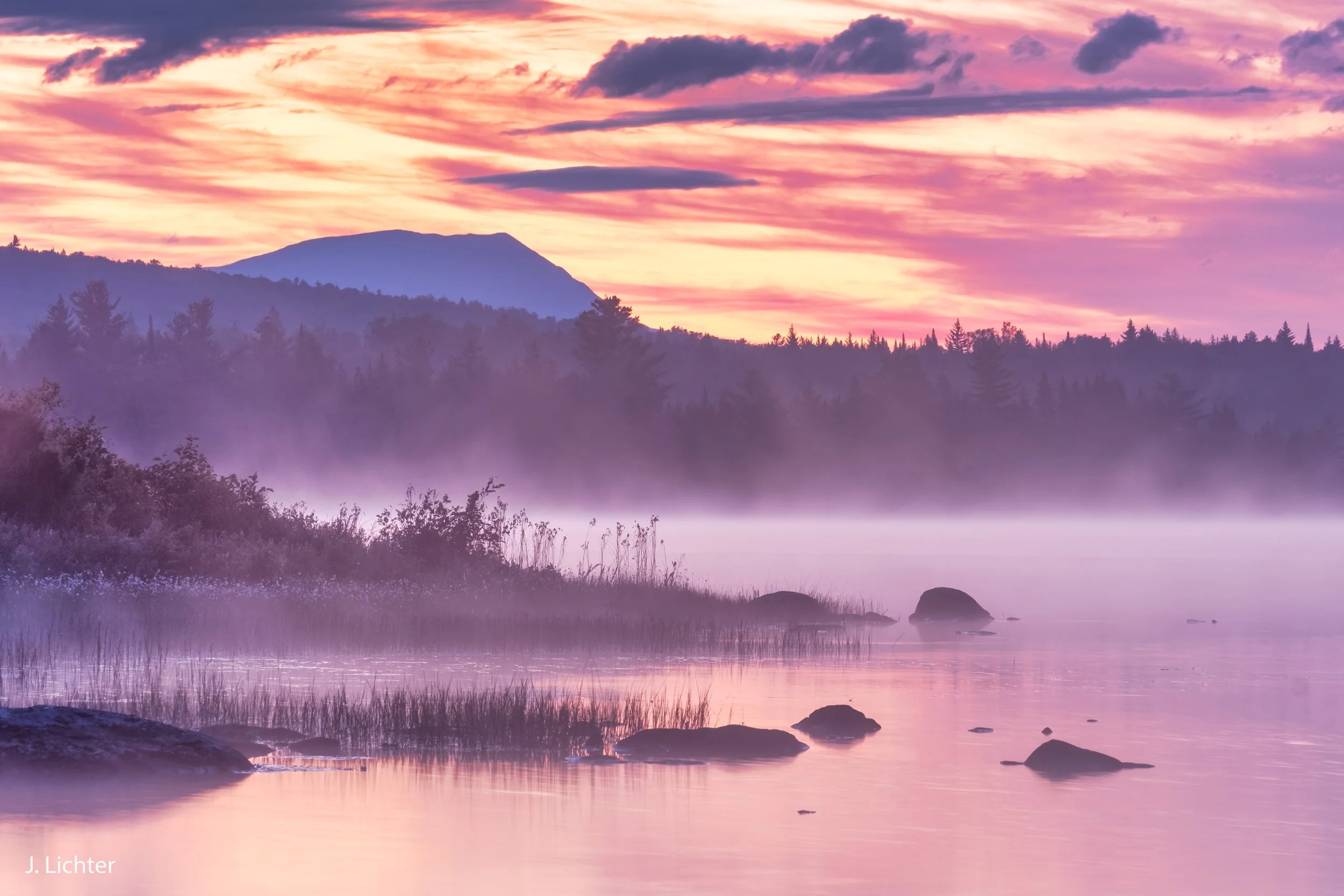 Katahdin from 2nd Roach Pond.  Northeast of Greenville, Maine.