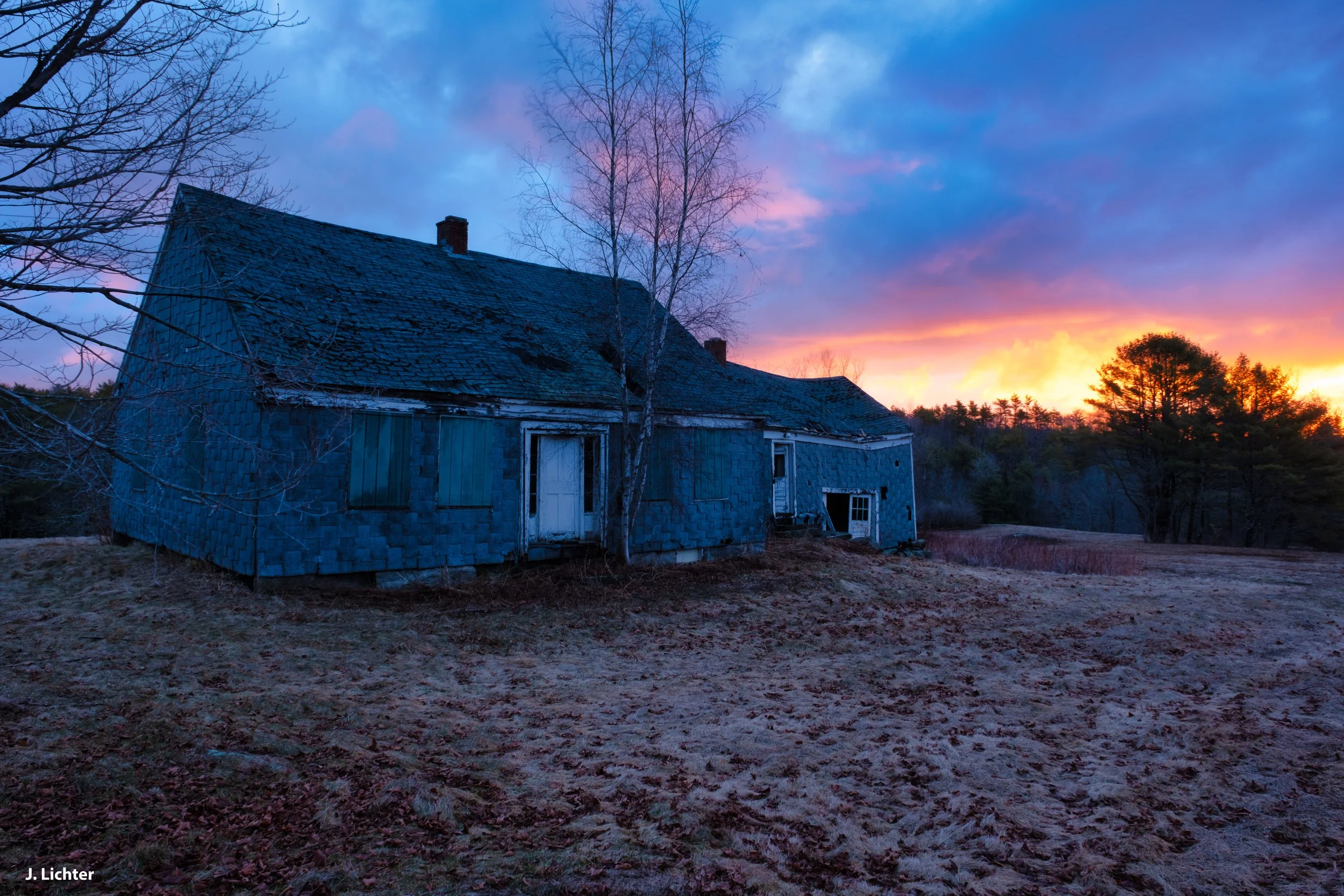 Abandoned farmhouse.  Bowdoin, Maine.