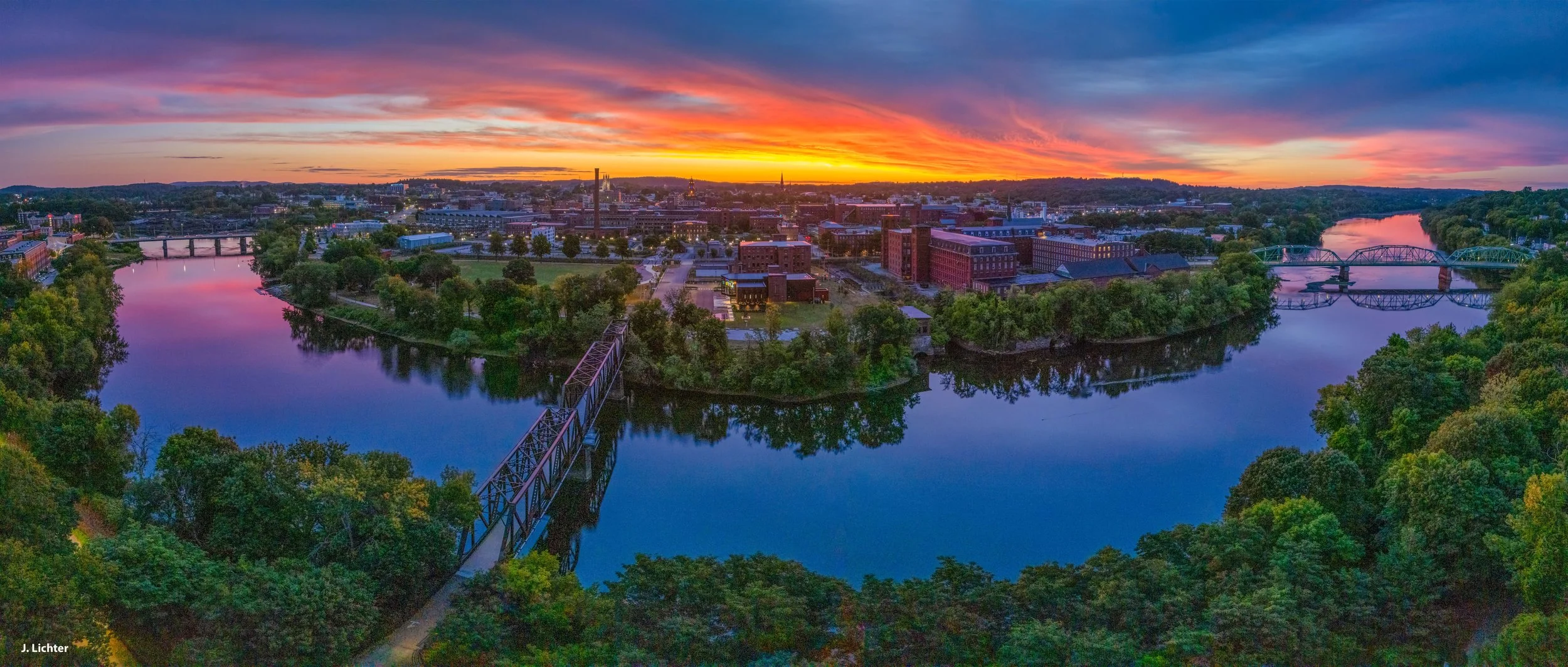 Androscoggin River at Lewiston-Auburn, Maine.