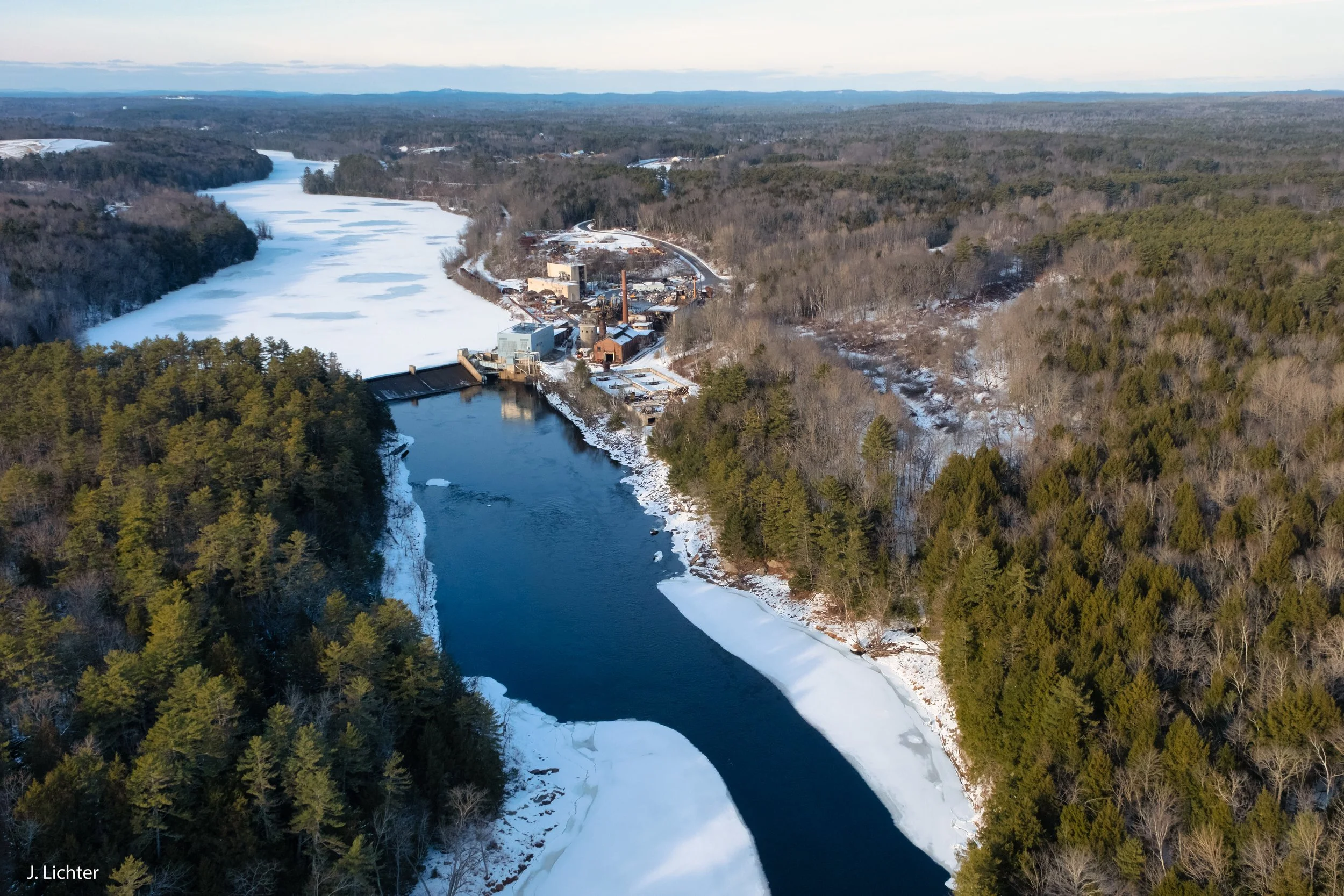 Pejebscot Dam.  Brunswick-Topsham, Maine.