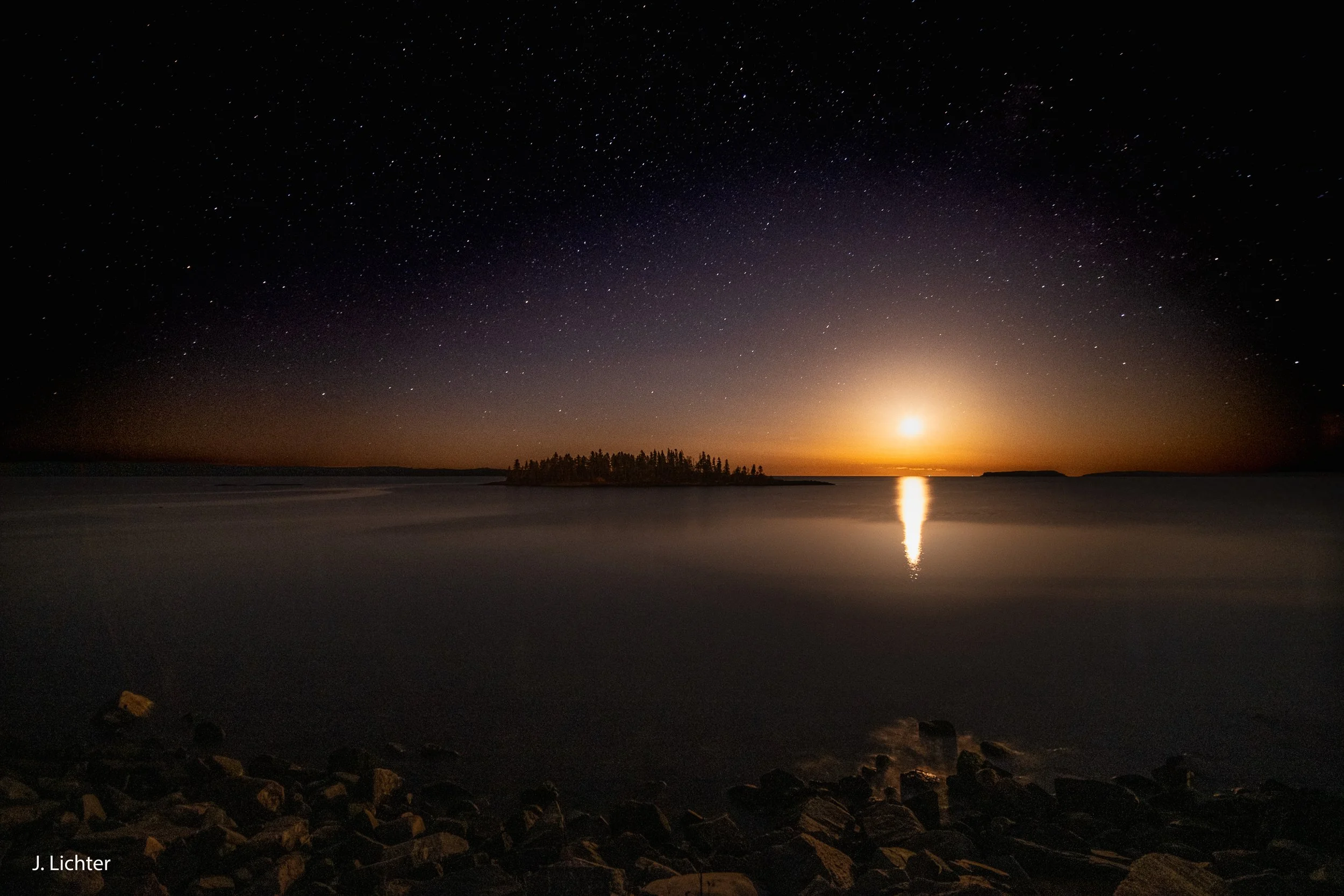 Moonrise.  Jonesport, Maine.