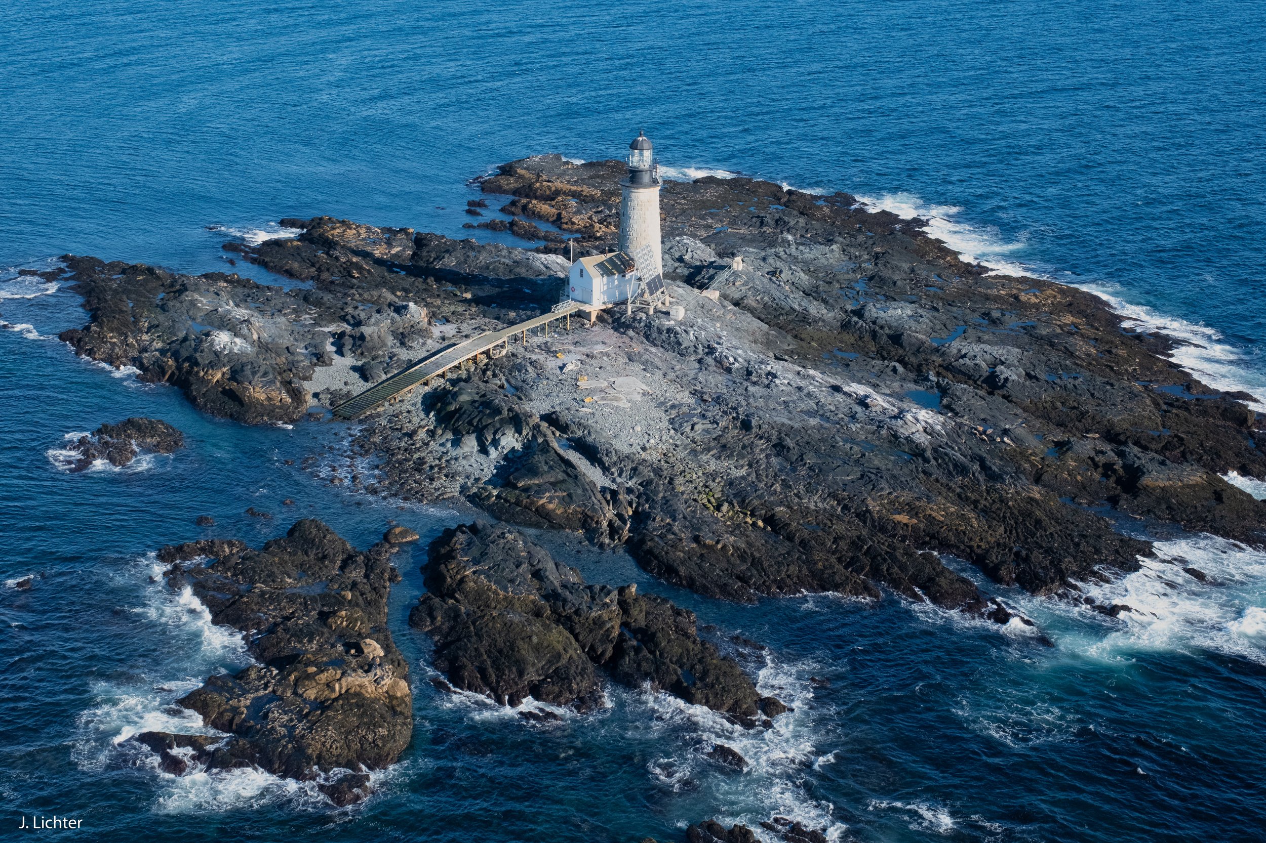 Halfway Rock Lighthouse.  Casco Bay.  Gulf of Maine.