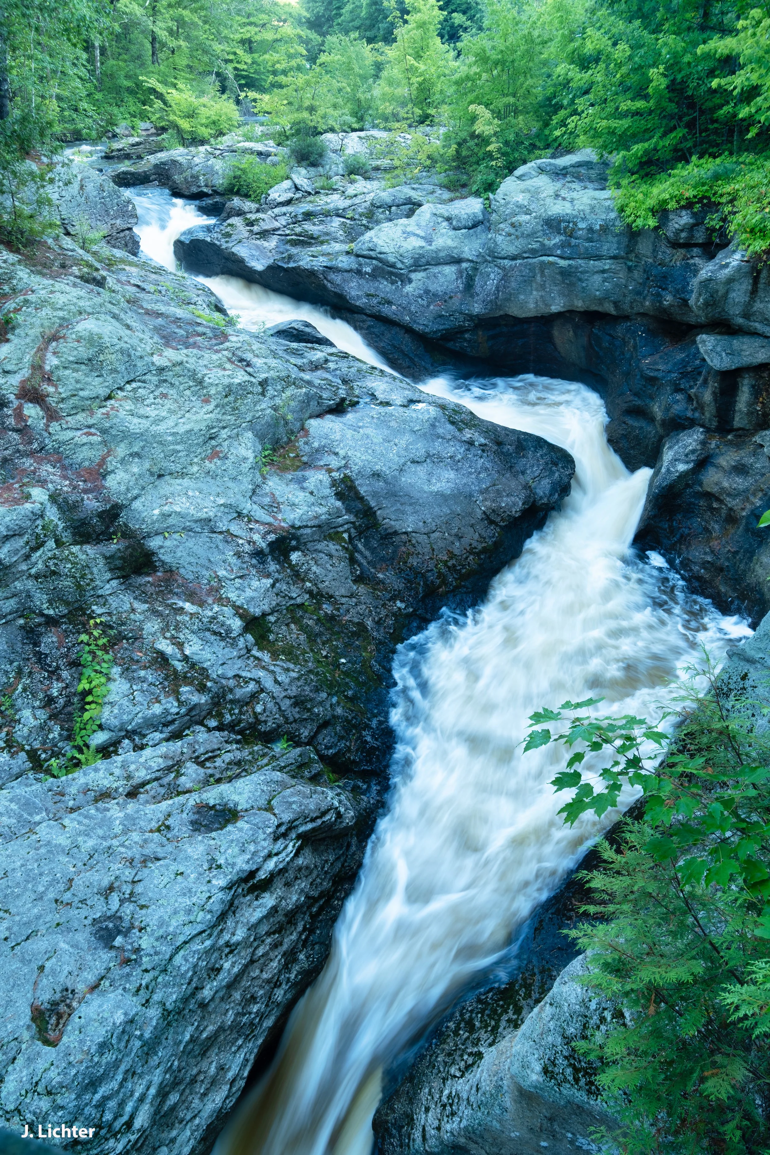 Snow Falls Gorge.  Little Androscoggin River.  West Paris, Maine. 