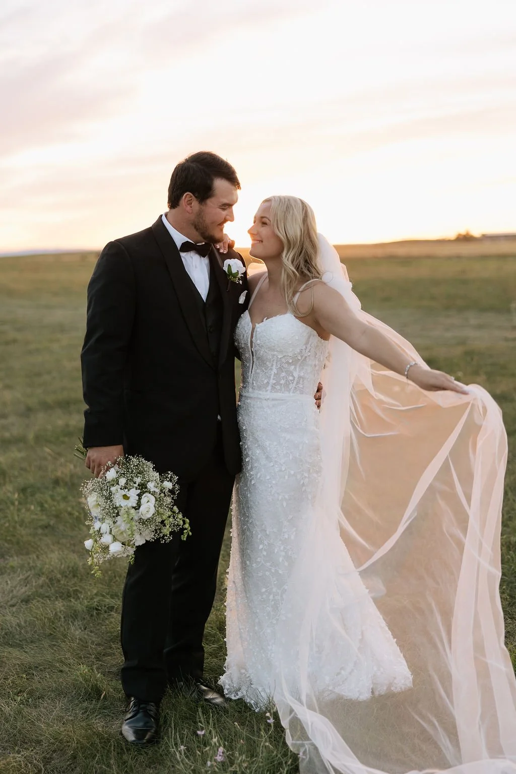 Bride and groom getting married in the Black Hills, Spearfish, SD