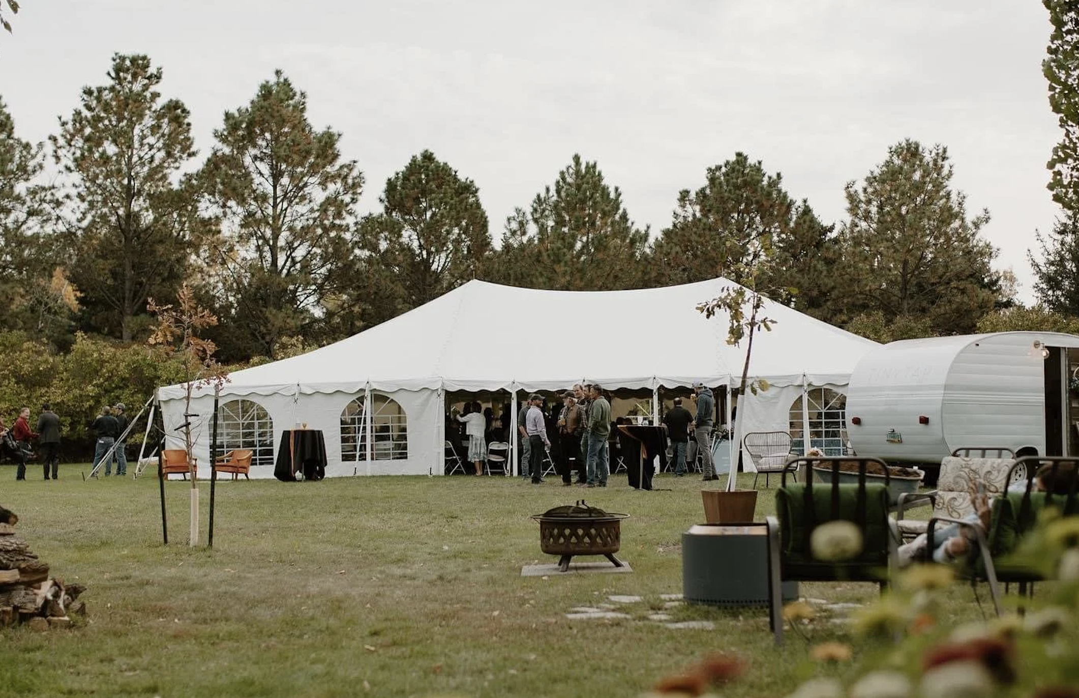 Tented wedding in bismarck planned by behind the scenes events