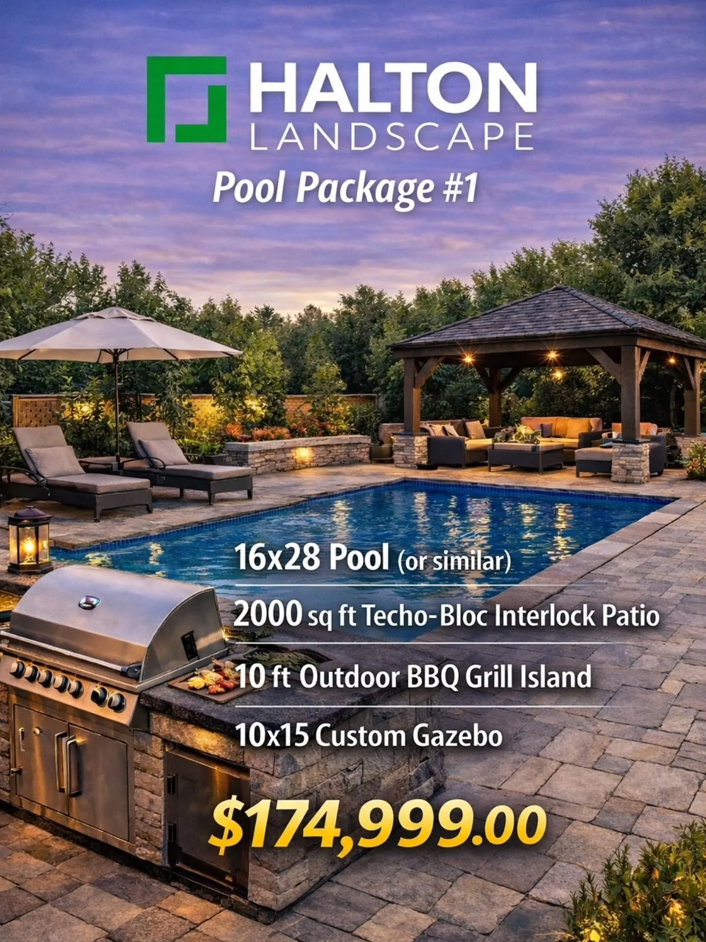 🏡✨ INTRODUCING: POOL PACKAGE 1 ✨🏡
Your dream backyard is closer than you think.
Halton Landscape &amp; Pools is proud to launch our all-in-one backyard package, designed for entertaining, relaxing, and upgrading your home value &mdash; in one smoot