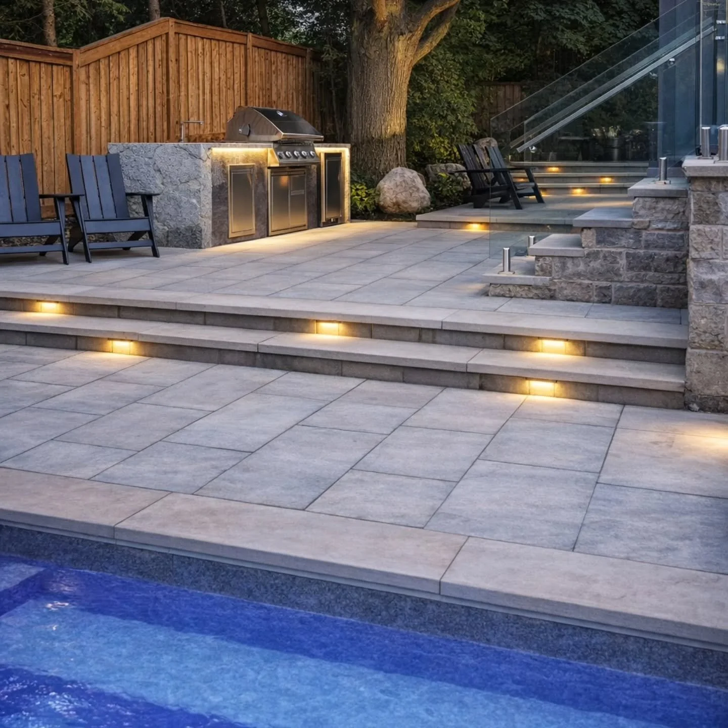 Built for evenings like this ✨

Custom pool, tiered patios, precision stonework, outdoor kitchen, lush planting, and full landscape lighting&mdash;all designed to flow together seamlessly.

This is what a complete outdoor transformation looks like. ?