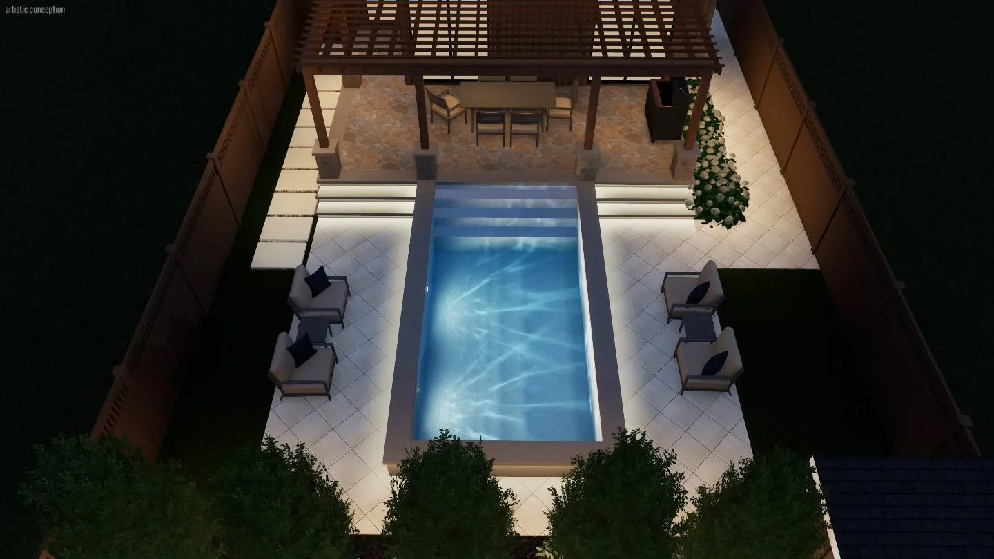 Concept design for an Oakville client's backyard &mdash; and honestly, this one turned out stunning.

Clean lines, a raised plunge pool, and a layout that just feels right 🔥💧

#OakvilleLandscaping #BackyardDesign #ModernLandscape #OutdoorLiving #La