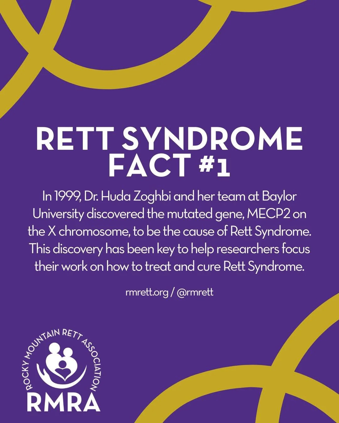 October is Rett Syndrome Awareness Month. Throughout the month, we will be sharing facts about Rett Syndrome to spread awareness and educate the community. Feel free to share with friends!