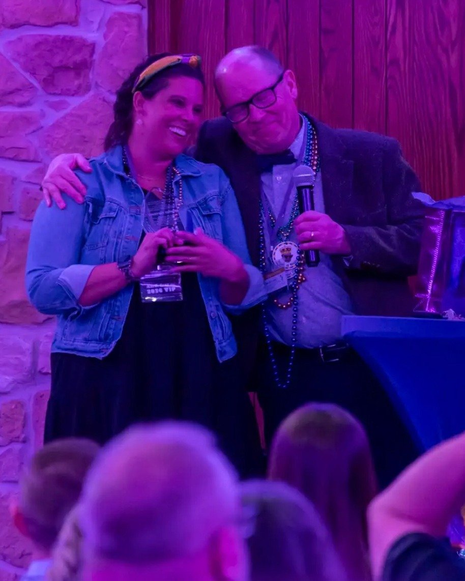 Honoring Tristen at Mardi Gras! Thank you for your incredible dedication to the Rett Clinic! You will be missed 💜