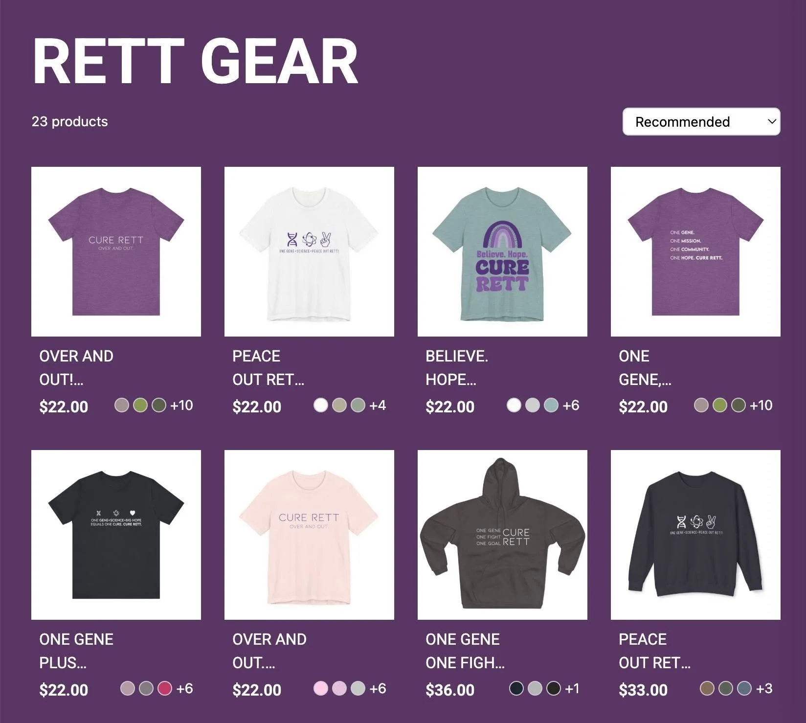 Rett Syndrome Awareness Month is coming up in October! Visit the RMRA Rett Shop to get your new Rett gear and help raise awareness in October and all-year long! Link in bio to shop! 💜